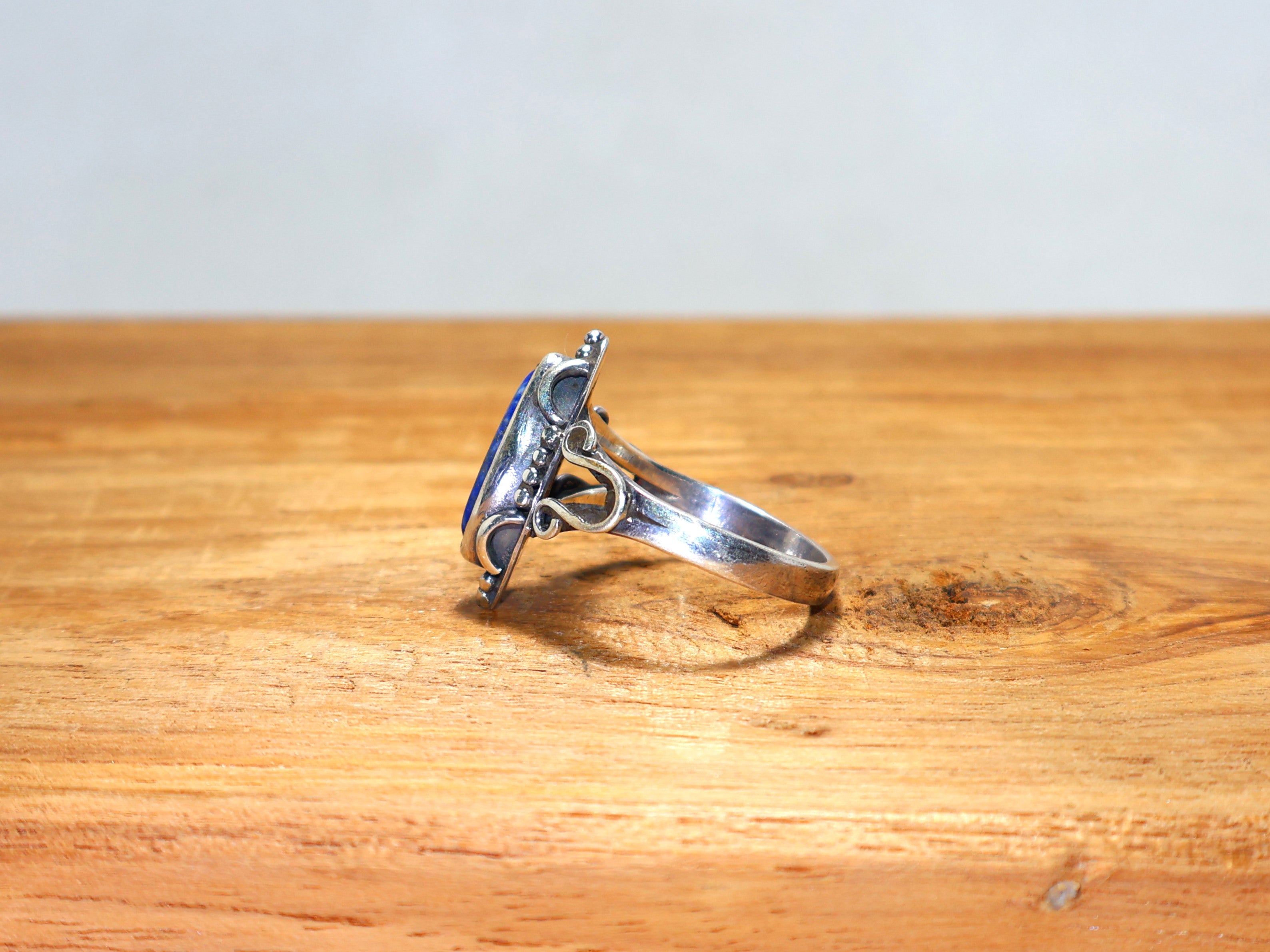Natürlicher Lapislazuli blauer Edelsteinring 925 Sterling Silber einzigartiger handgefertigter Ring Jubiläumsring Marquise Designer Ring Geschenk für Sie