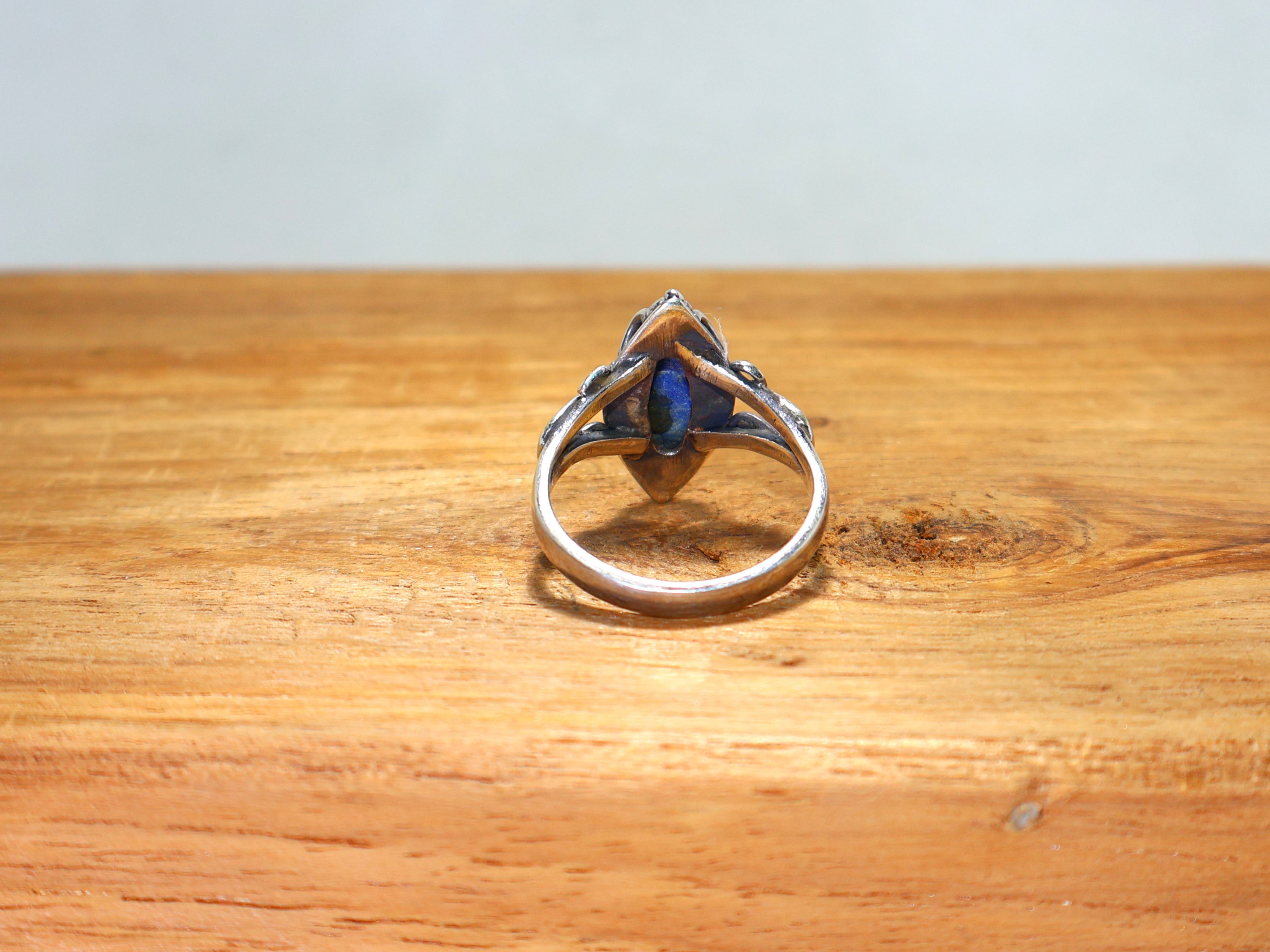 Natürlicher Lapislazuli blauer Edelsteinring 925 Sterling Silber einzigartiger handgefertigter Ring Jubiläumsring Marquise Designer Ring Geschenk für Sie