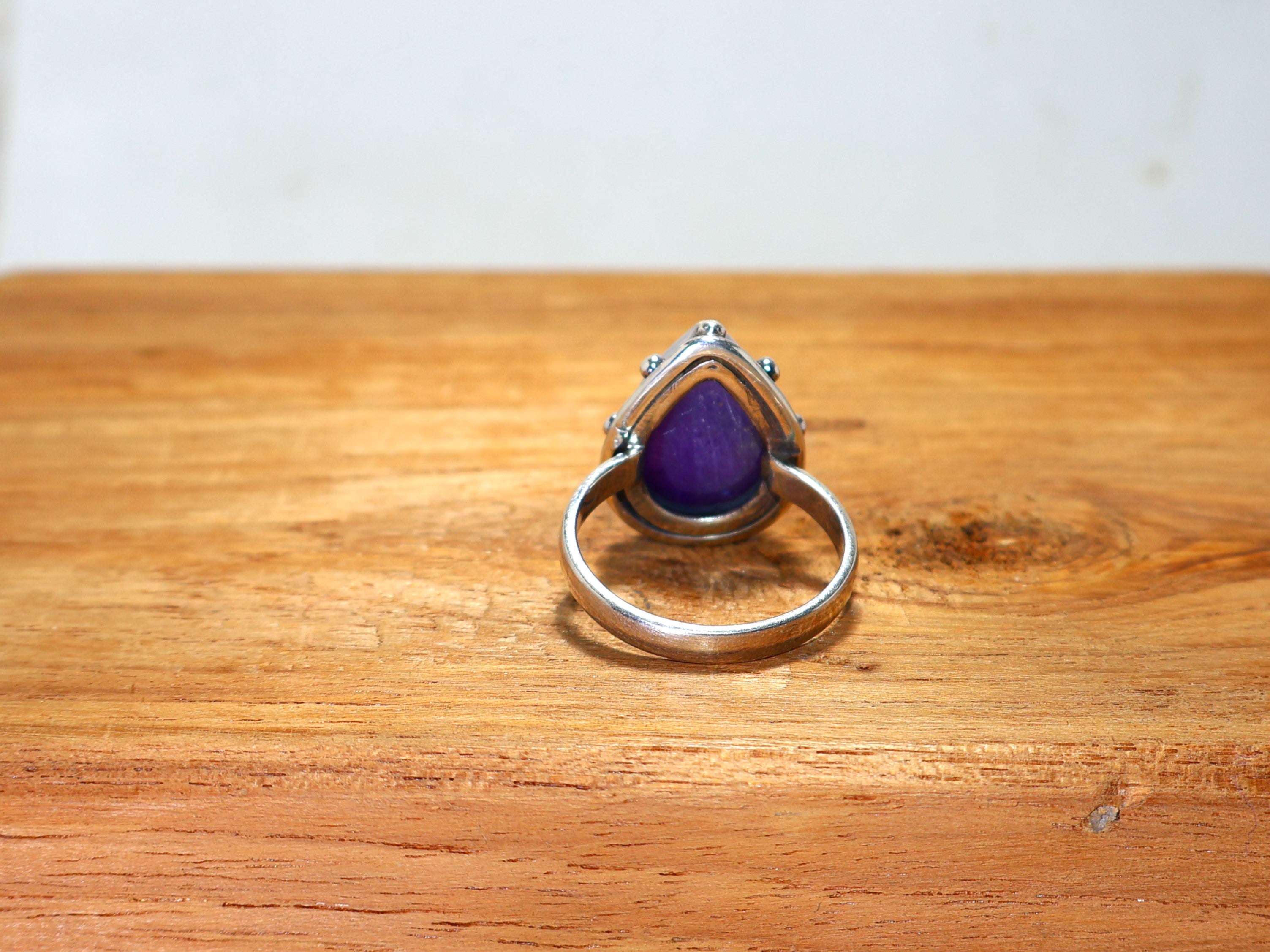 Paarse Amethist Ring 925 Sterling Zilveren Ring voor Vrouwen Handgemaakte Ring Peer Edelsteen Ring Unieke Ring Cadeau voor Haar Statement Ring Alledaagse Ring