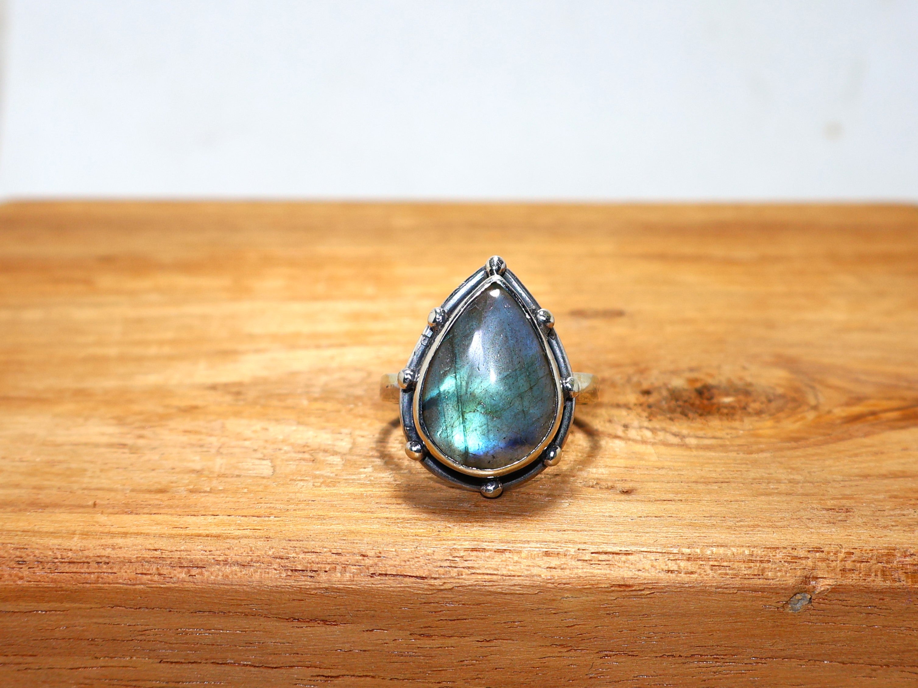 Birne Labradorit Ring 925 Sterling Silber Ring Blauer Edelstein Ring Boho Ring Valentinstagsgeschenk Statement Ring