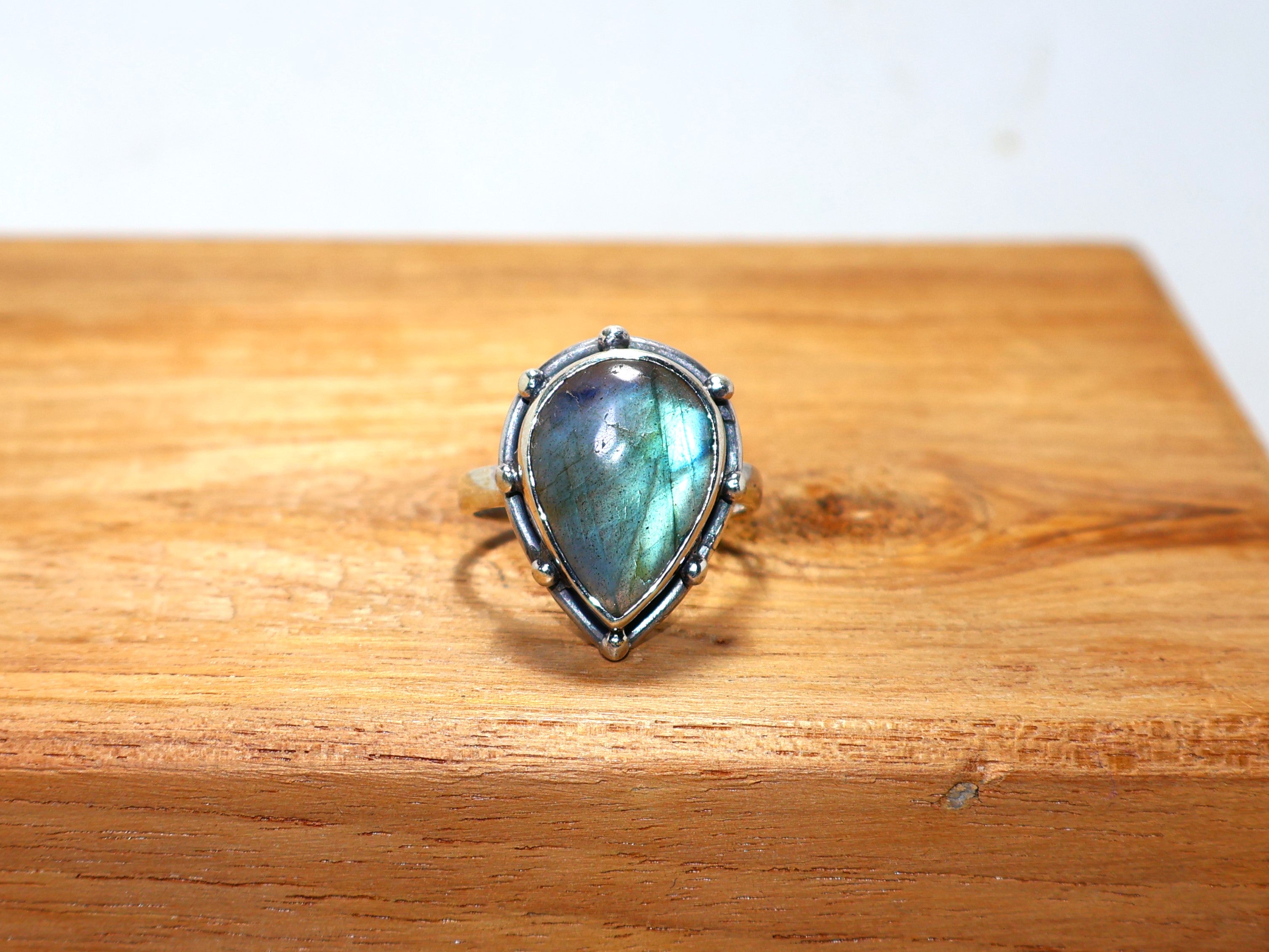 Birne Labradorit Ring 925 Sterling Silber Ring Blauer Edelstein Ring Boho Ring Valentinstagsgeschenk Statement Ring