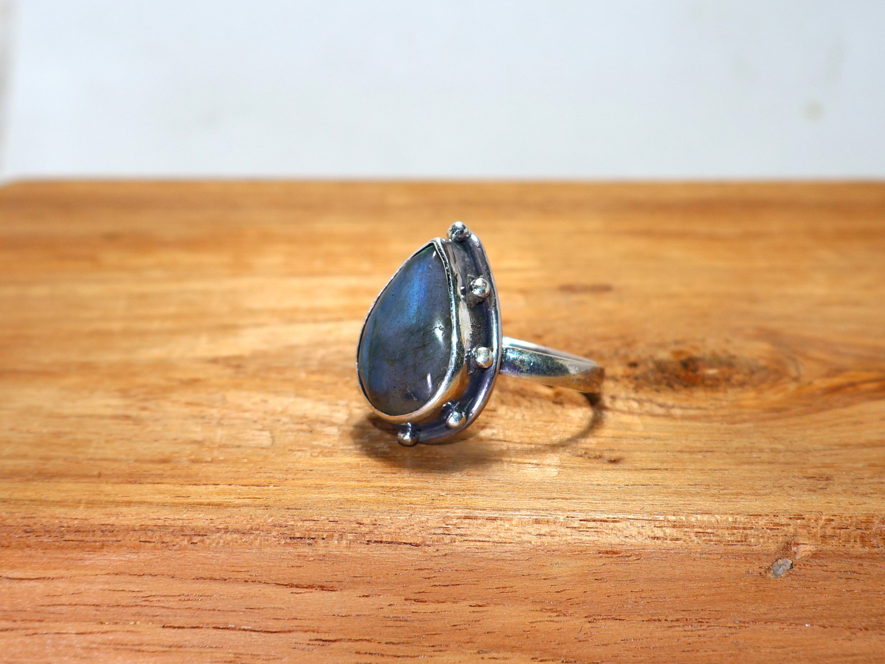 Birne Labradorit Ring 925 Sterling Silber Ring Blauer Edelstein Ring Boho Ring Valentinstagsgeschenk Statement Ring