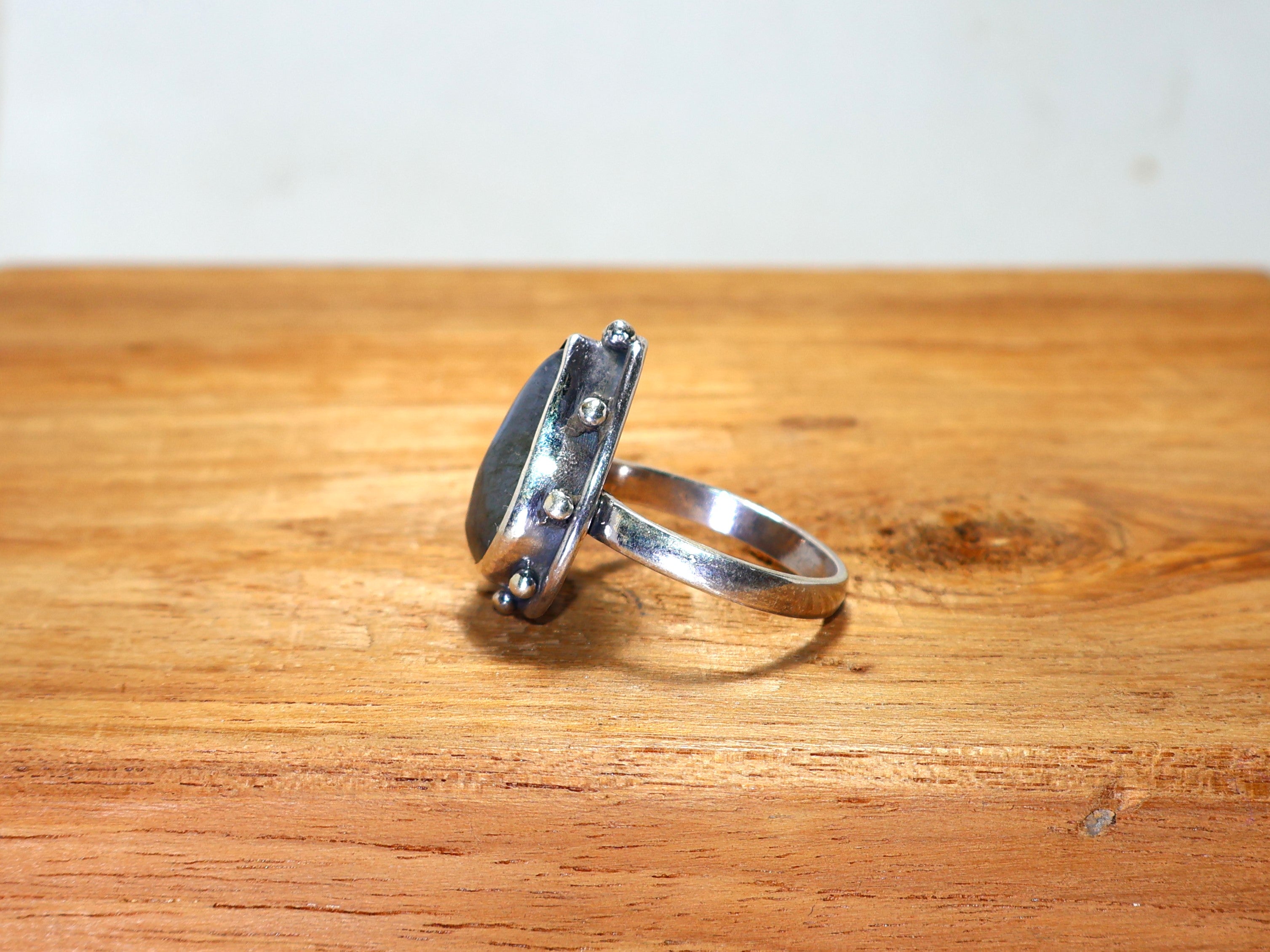 Birne Labradorit Ring 925 Sterling Silber Ring Blauer Edelstein Ring Boho Ring Valentinstagsgeschenk Statement Ring