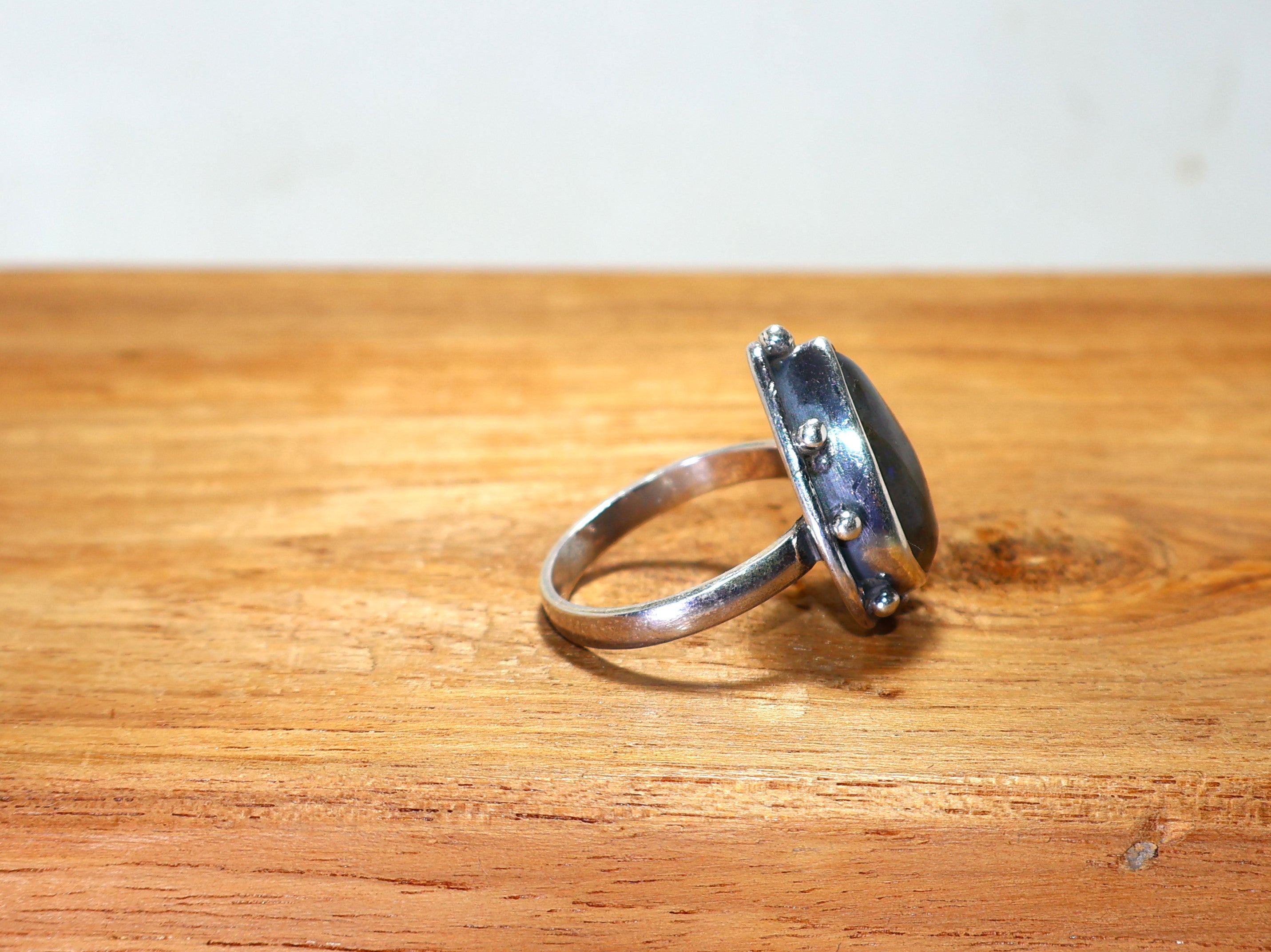 Birne Labradorit Ring 925 Sterling Silber Ring Blauer Edelstein Ring Boho Ring Valentinstagsgeschenk Statement Ring