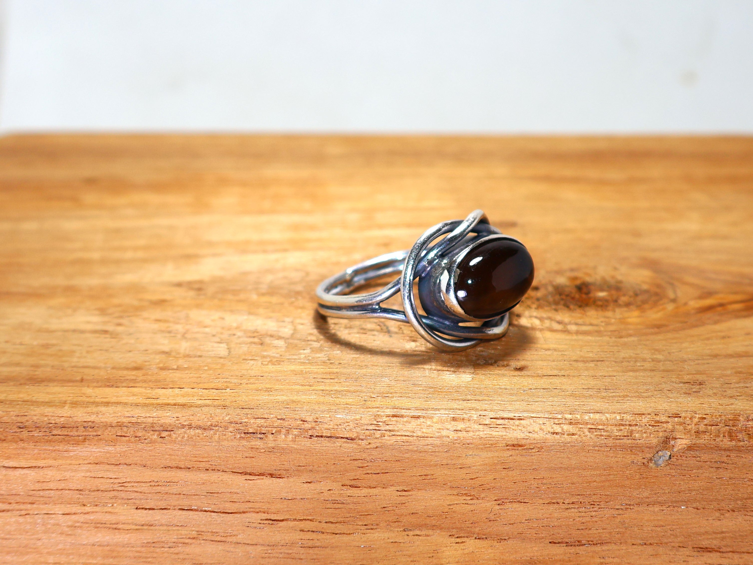 Natürlicher Rauchquarz Oval Edelsteinring 925 Sterling Silber Ring Handgefertigter Ring Statement Ring Brauner Edelsteinring Versprechensring Einzigartiger Ring