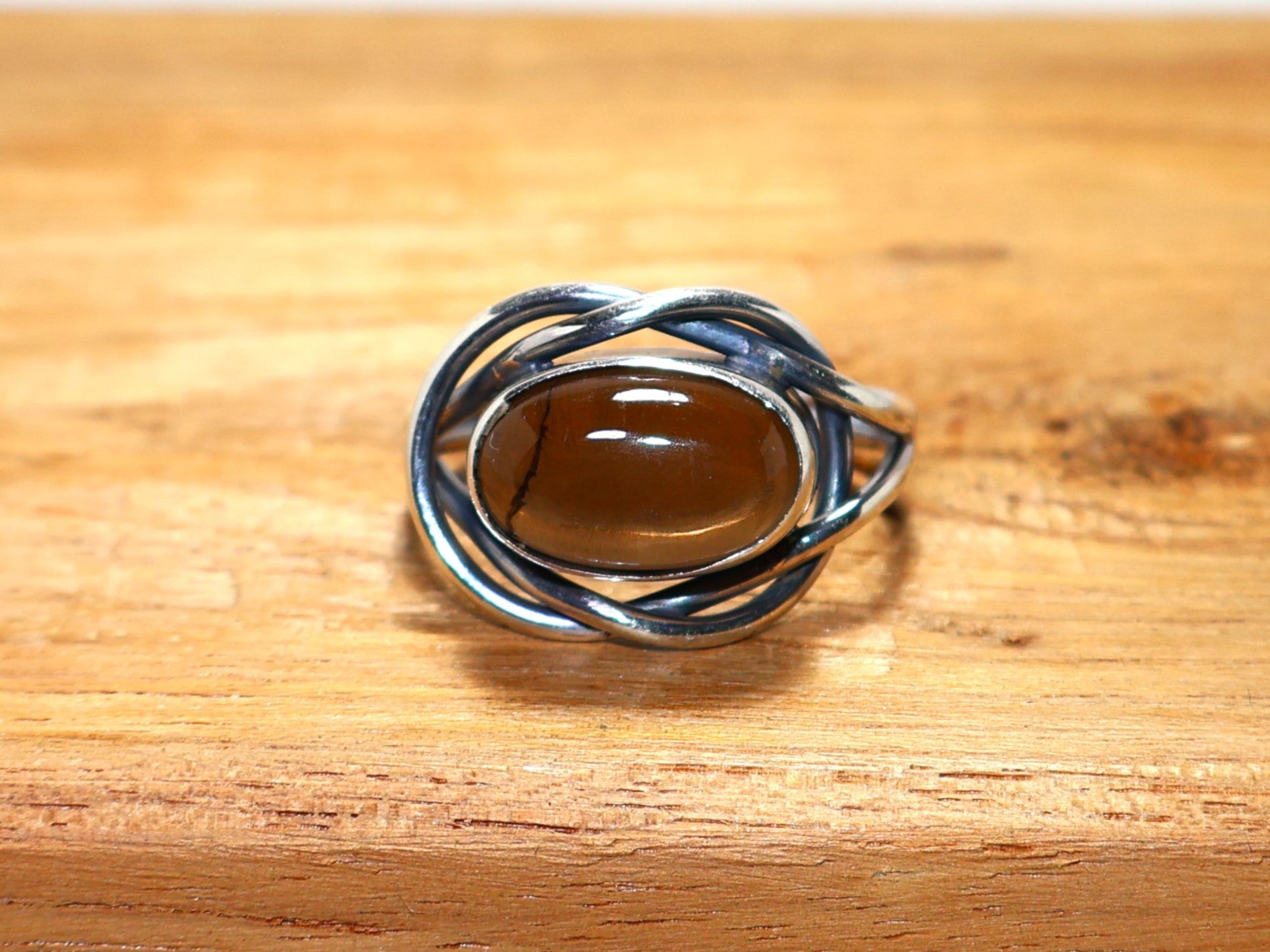 Natürlicher Rauchquarz Oval Edelsteinring 925 Sterling Silber Ring Handgefertigter Ring Statement Ring Brauner Edelsteinring Versprechensring Einzigartiger Ring