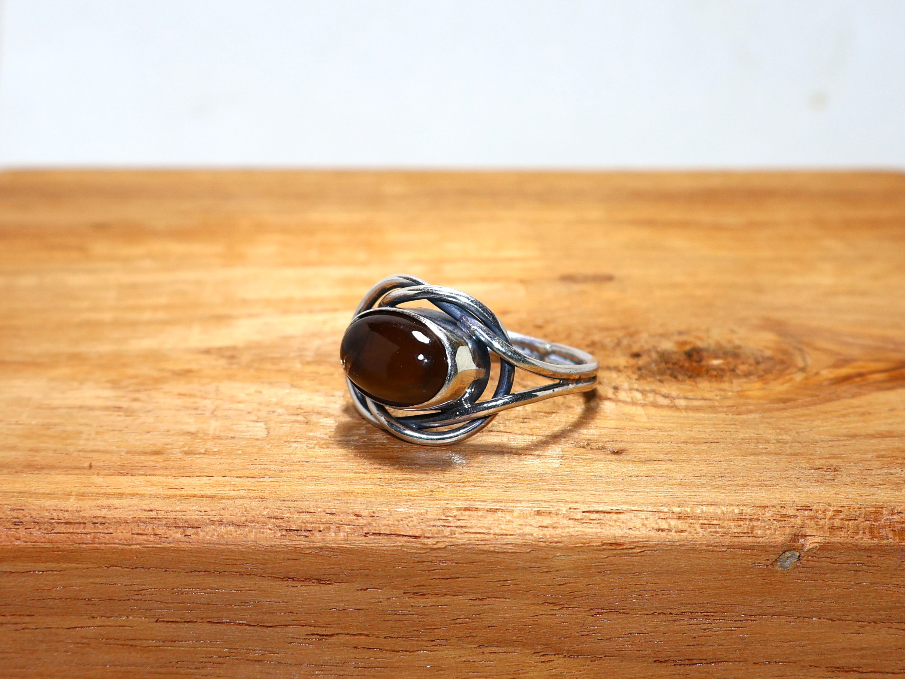 Natürlicher Rauchquarz Oval Edelsteinring 925 Sterling Silber Ring Handgefertigter Ring Statement Ring Brauner Edelsteinring Versprechensring Einzigartiger Ring
