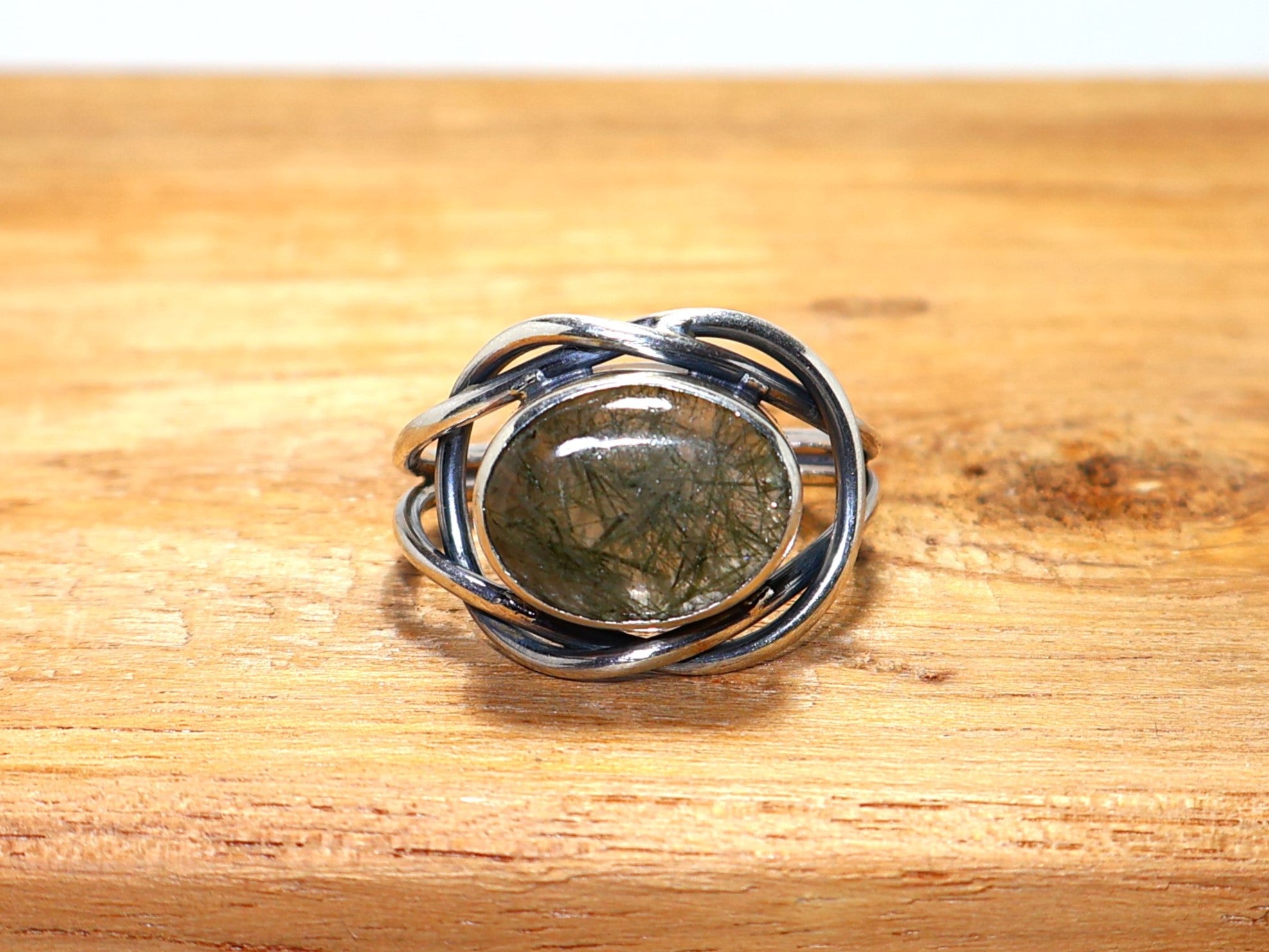 Schwarzer Rutilquarz Ring 925 Sterling Silber Ring Ovaler Edelstein Ring Handgefertigter Ring Statement Ring Geschenk Für Sie Alltagsring