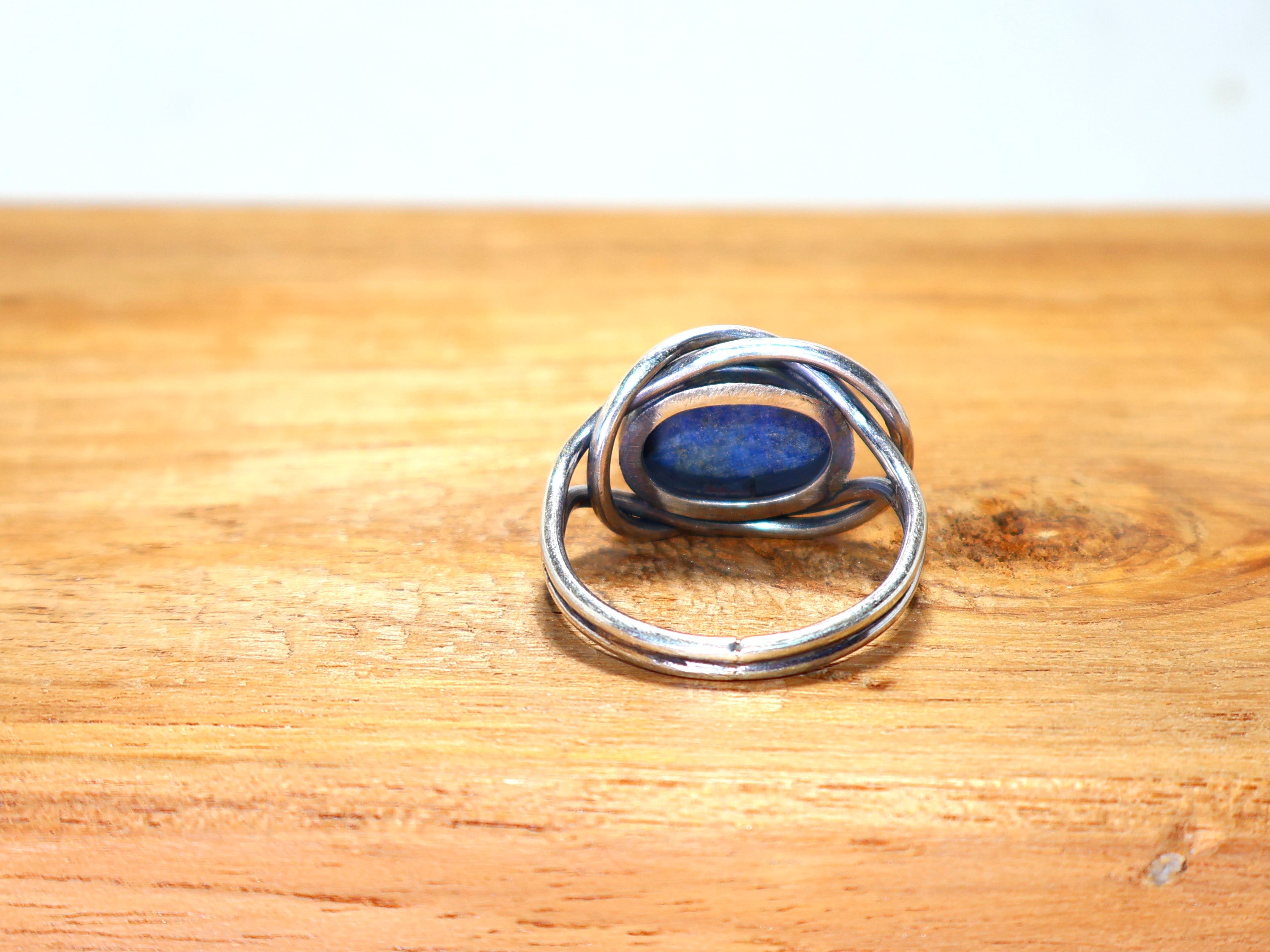 Lapislazuli ovaler Edelstein Silberring 925 Sterling Silber Ring Geschenk für Schwester Statement Ring blauer Edelstein Ring Jahrestagsgeschenk Verlobungsring