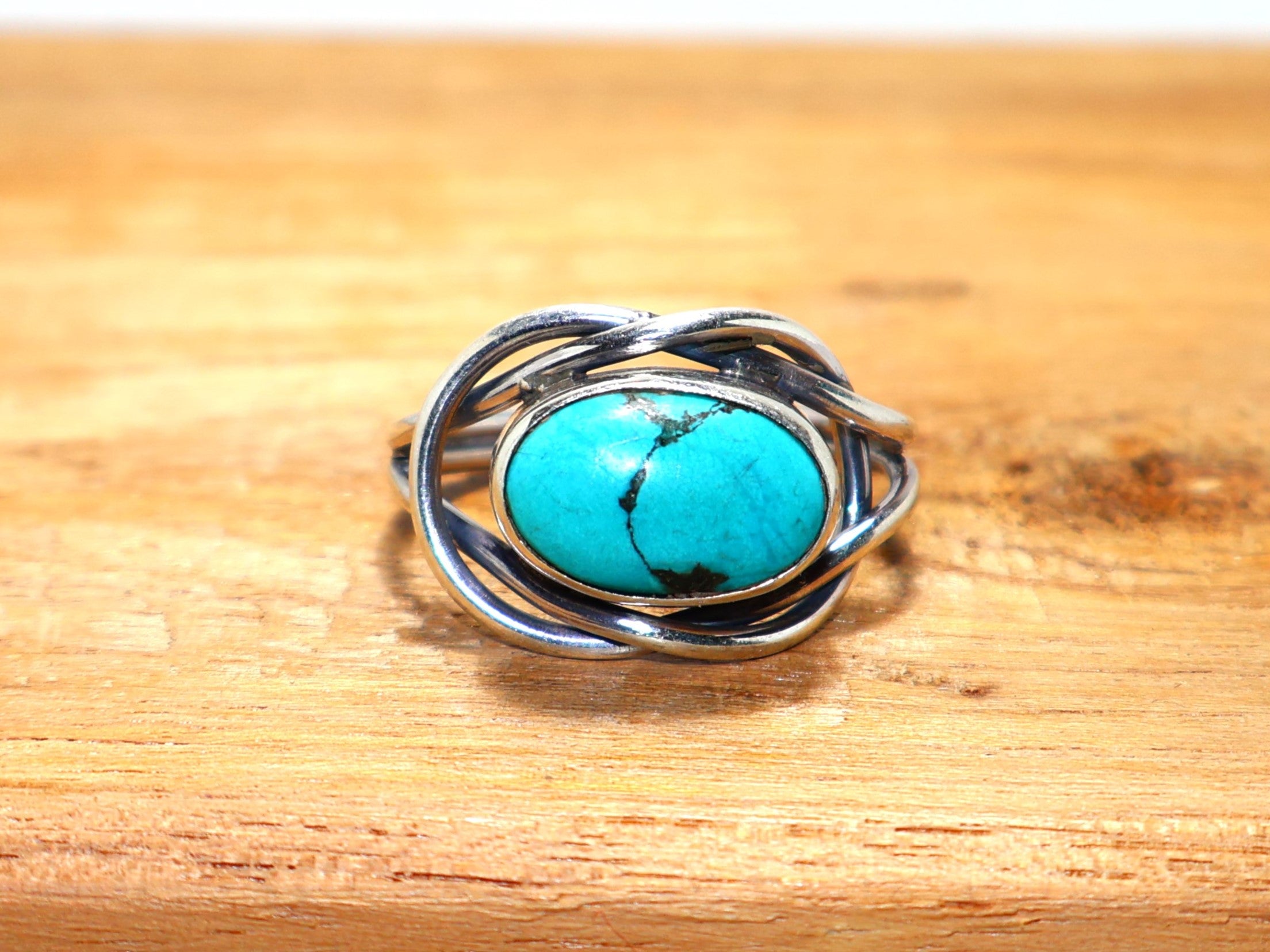 Grüner Türkisring 925 Sterling Silber Handgefertigter Silberring Ovaler Edelsteinring Zarter Ring Statement-Ring Minimalistischer Türkisring