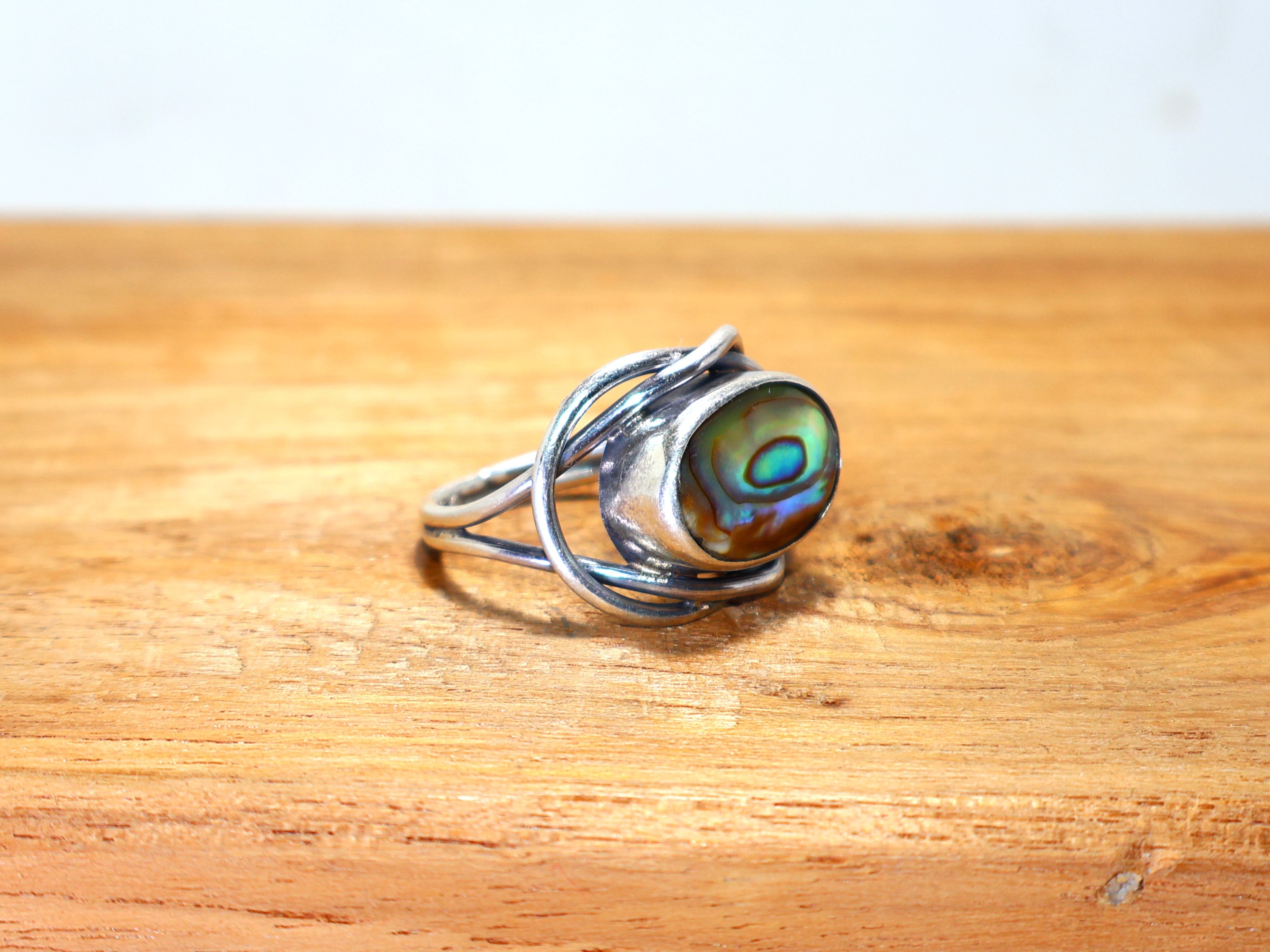 Abalone Schelp Ring 925 Massief Sterling Zilveren Ring Prachtige Ring Handgemaakte Zilveren Ring Verlovingsring Ovale Steen Ring Delicate Boheemse Ring Unieke Ring
