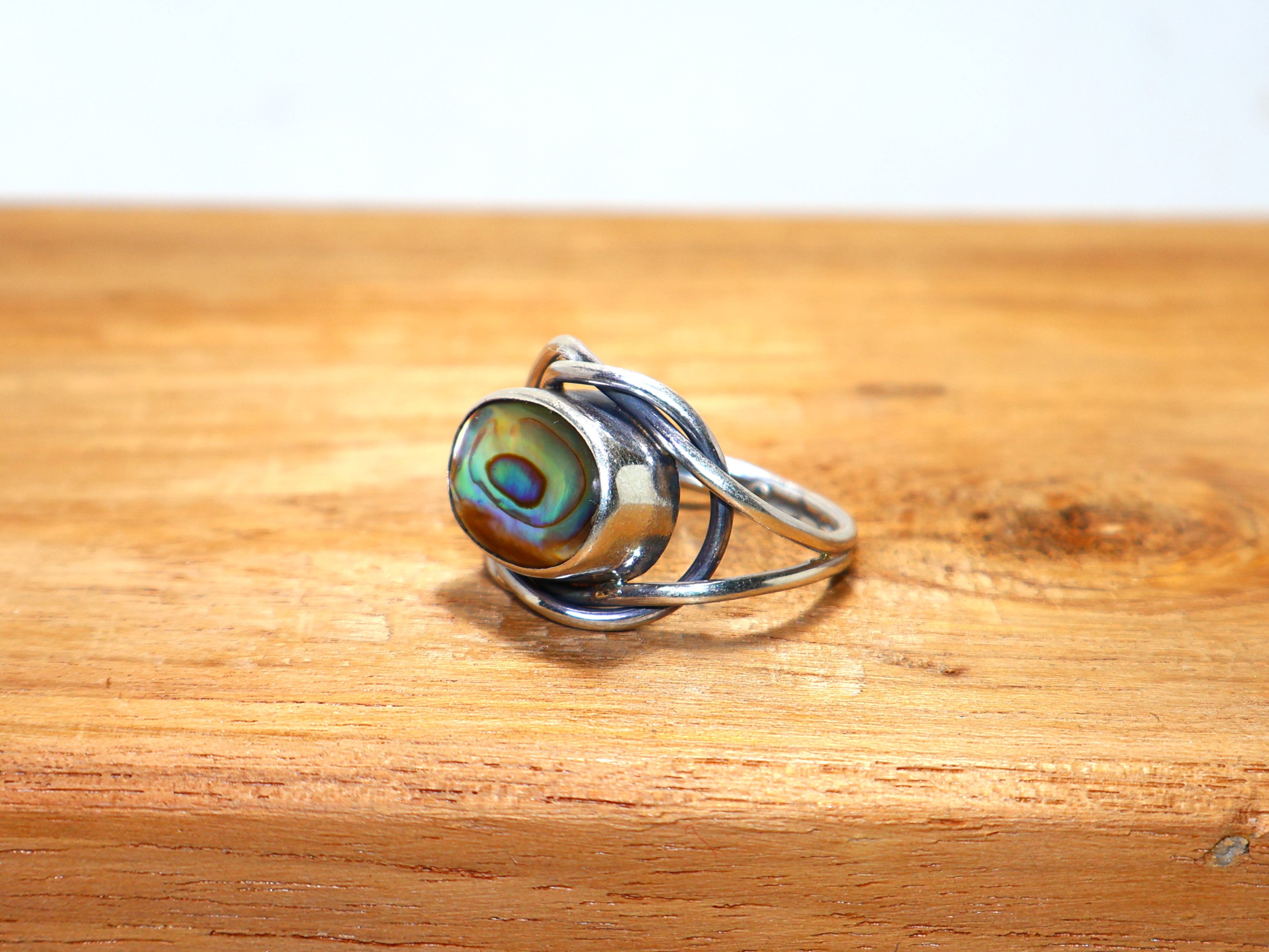 Abalone Schelp Ring 925 Massief Sterling Zilveren Ring Prachtige Ring Handgemaakte Zilveren Ring Verlovingsring Ovale Steen Ring Delicate Boheemse Ring Unieke Ring