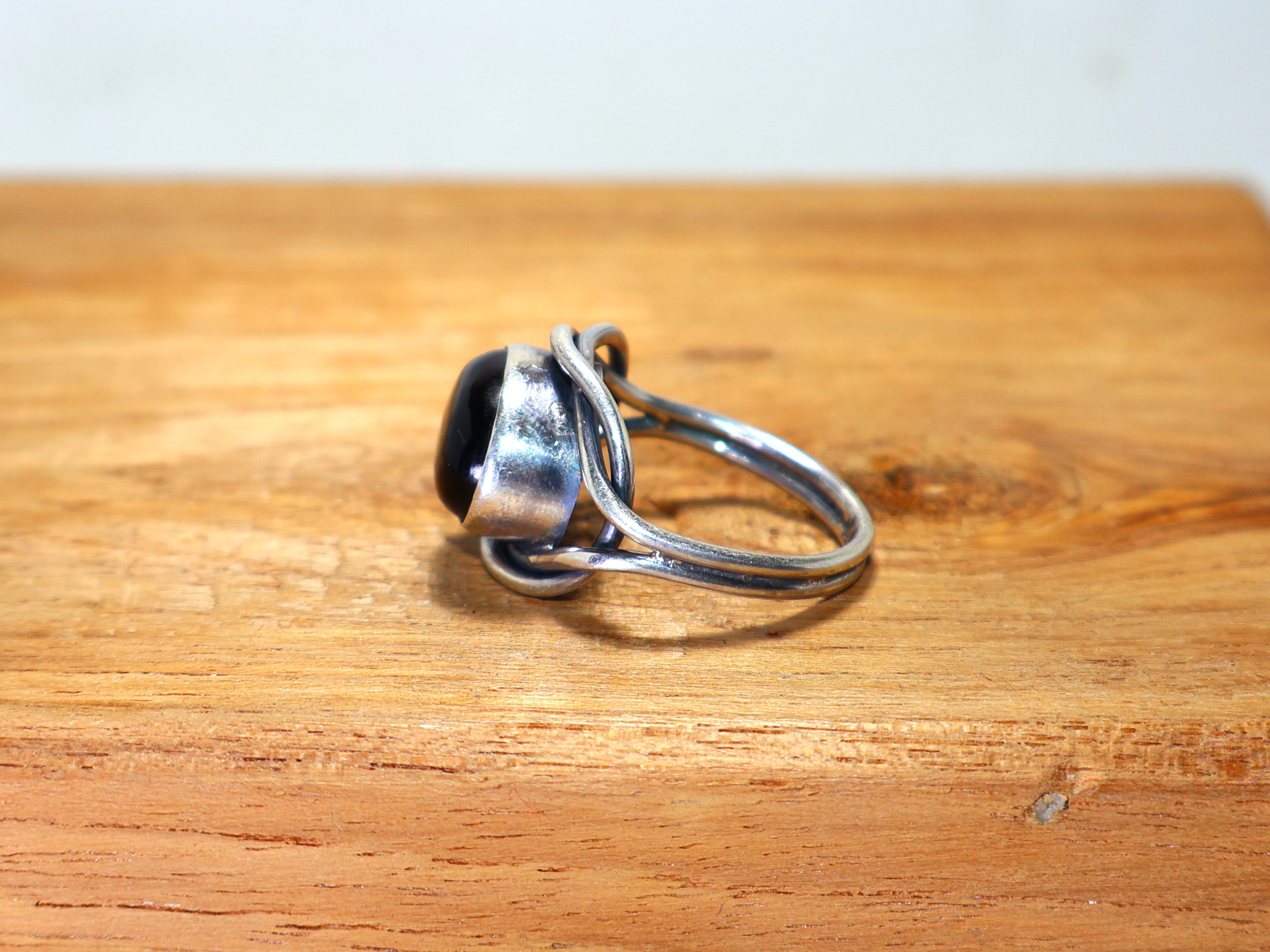 Schwarzer Onyx Ring Handgefertigter Silberring Dezember Geburtsstein 925 Sterling Silber Ring Ovaler Edelsteinring Zarter Ring Versprechensring