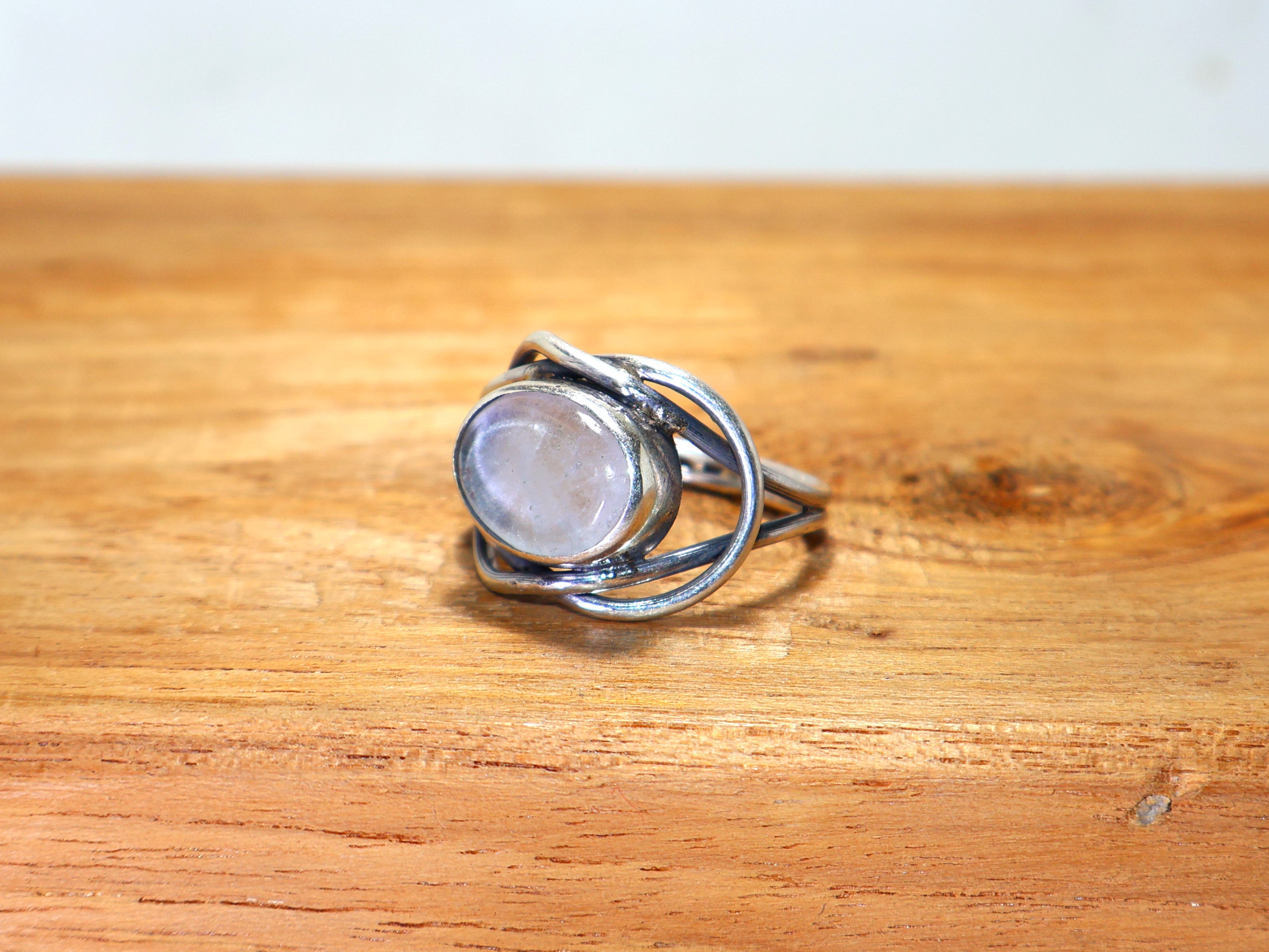 Bergkristall Edelstein Silberring Handgefertigter Silberring 925 Sterling Silberring Statement Ring Ovaler Edelsteinring Zarter Ring