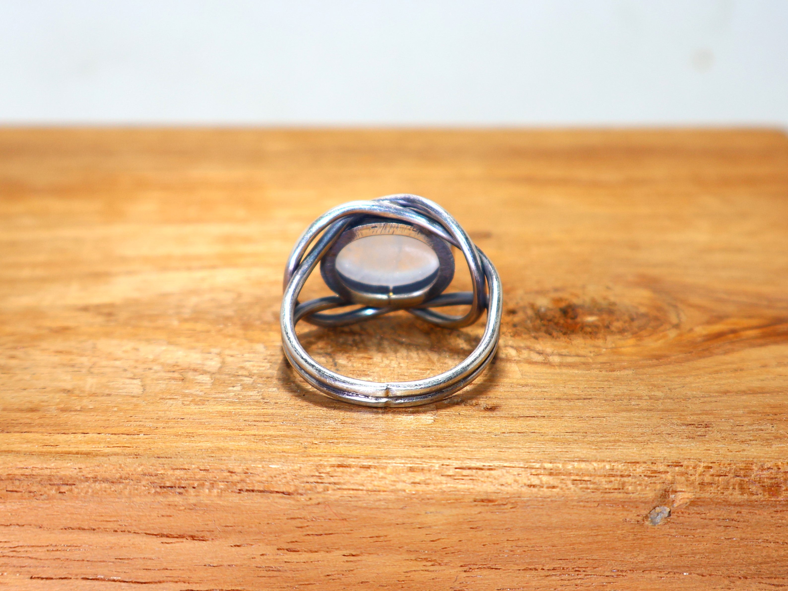 Bergkristall Edelstein Silberring Handgefertigter Silberring 925 Sterling Silberring Statement Ring Ovaler Edelsteinring Zarter Ring