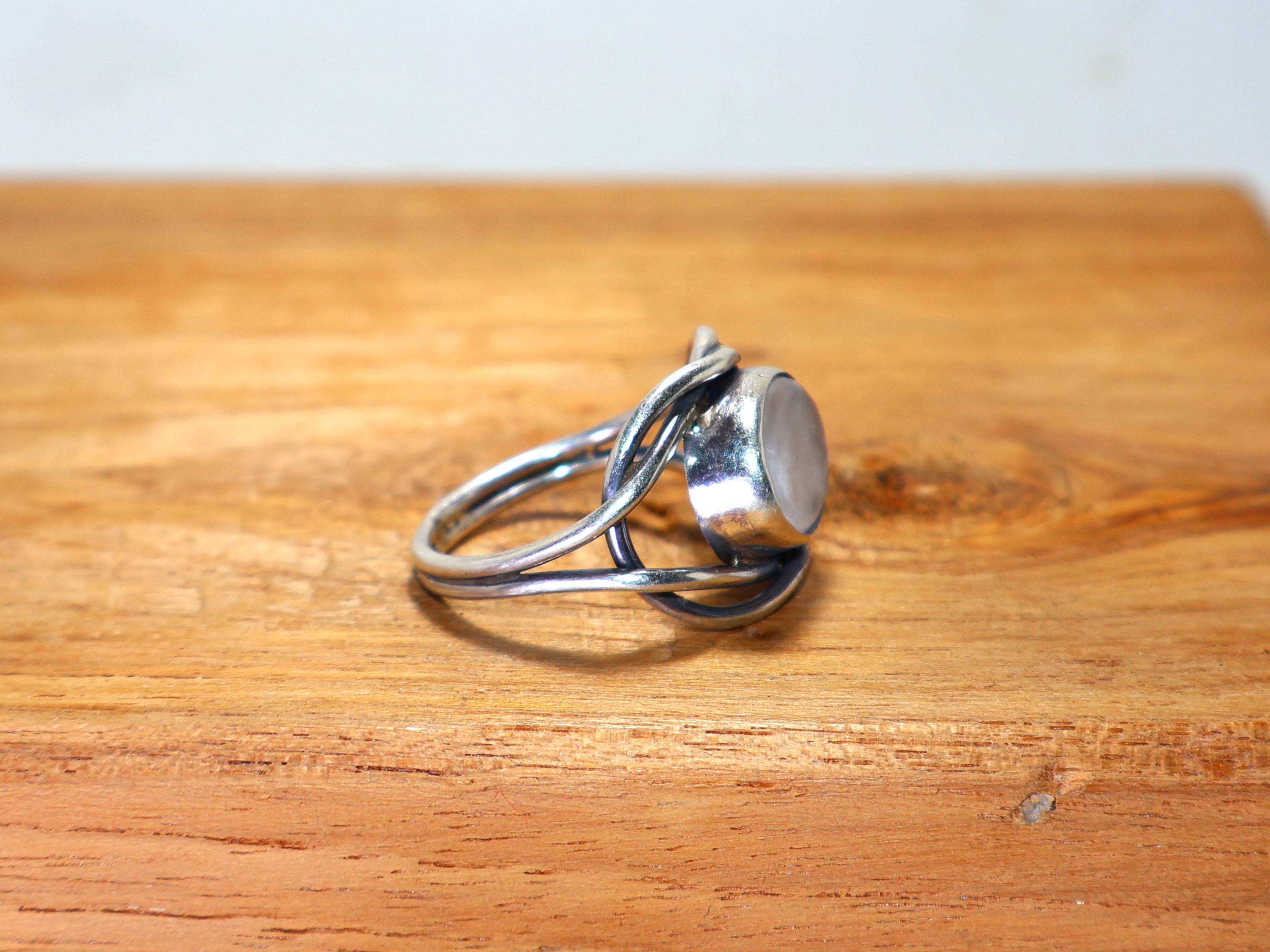 Bergkristall Edelstein Silberring Handgefertigter Silberring 925 Sterling Silberring Statement Ring Ovaler Edelsteinring Zarter Ring