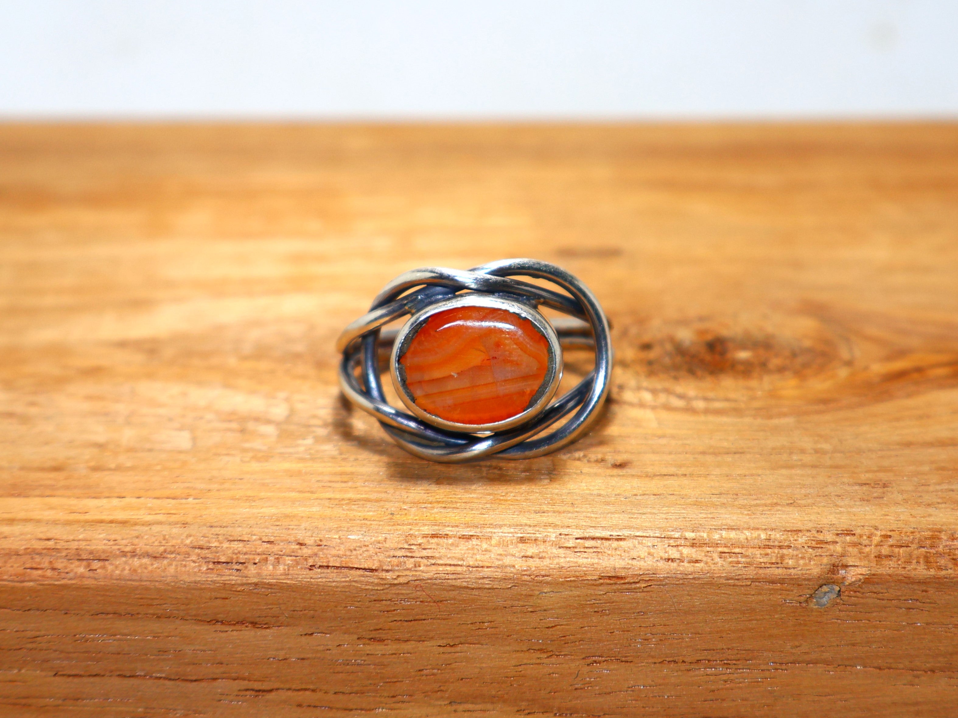 Natürlicher Karneol Ring Ovaler Statement Ring 925 Sterling Silber Versprechensring Handgemachter Silberring
