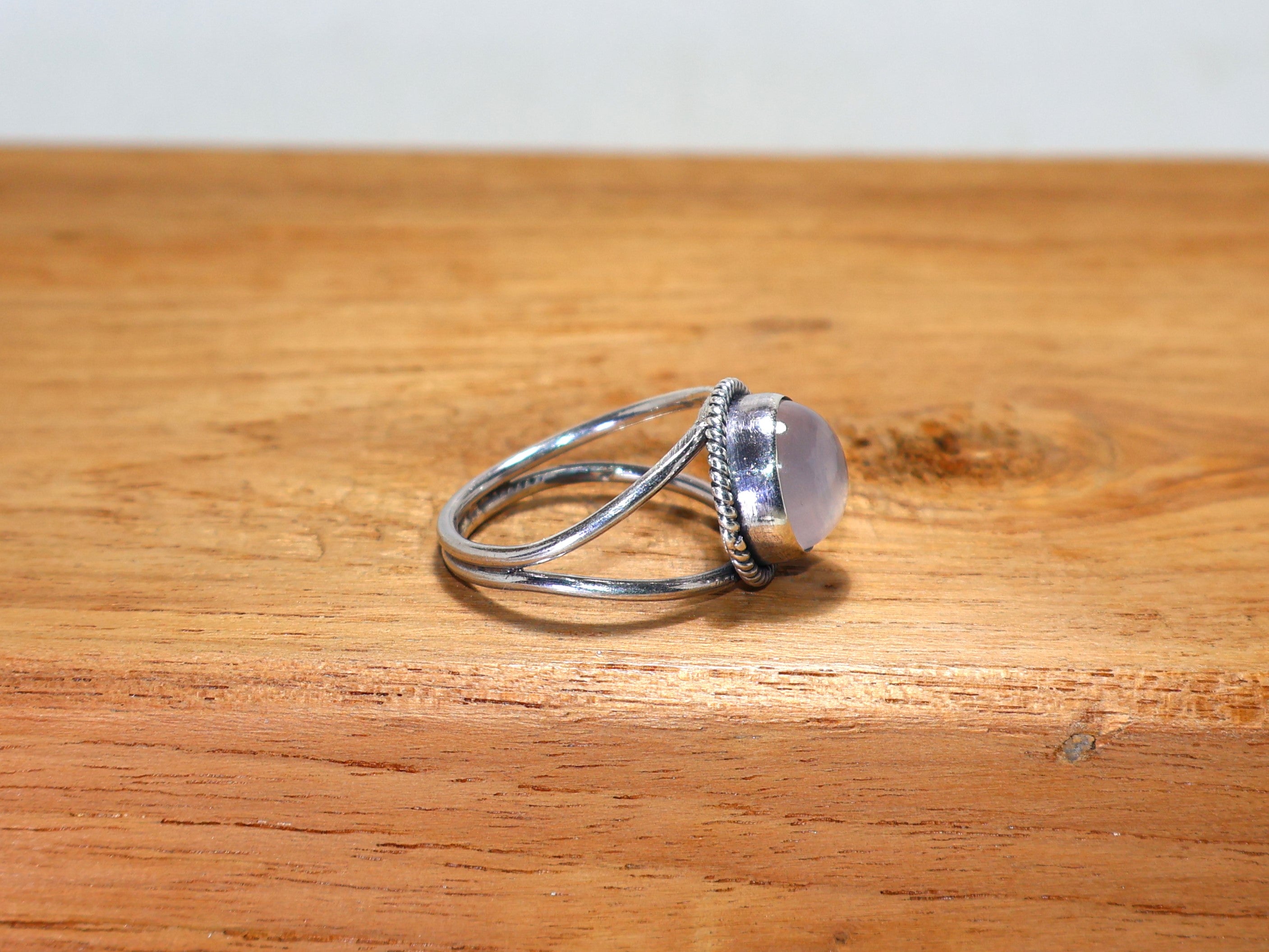 Rosenquarz Silberring 925 Sterling Silber Handgefertigter Designerring Rosa Edelsteinring Einzigartiger Ring Echter Rosenquarzring