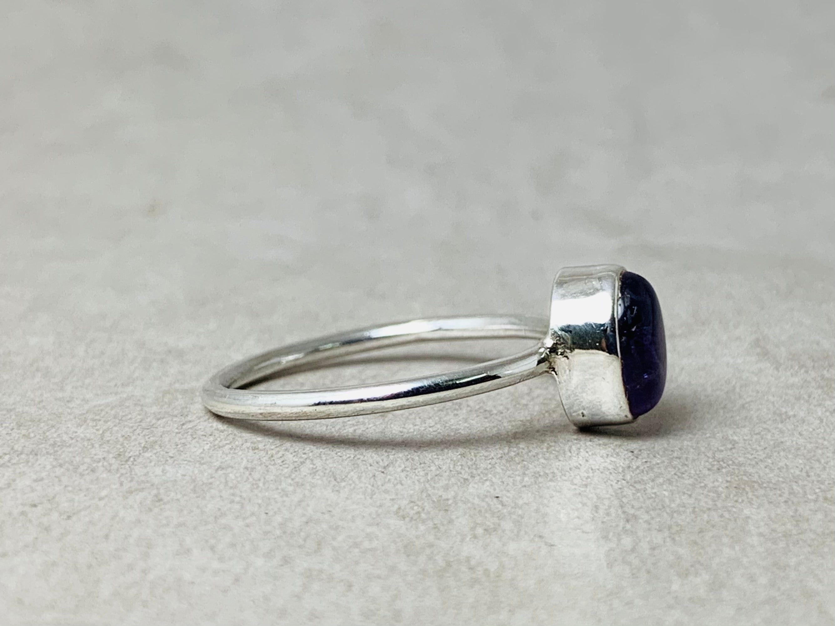 Amethystring 925 Sterling Silber Ring Zarter Minimalistischer Ring Stapelring Edelsteinring Handgemachter Ring