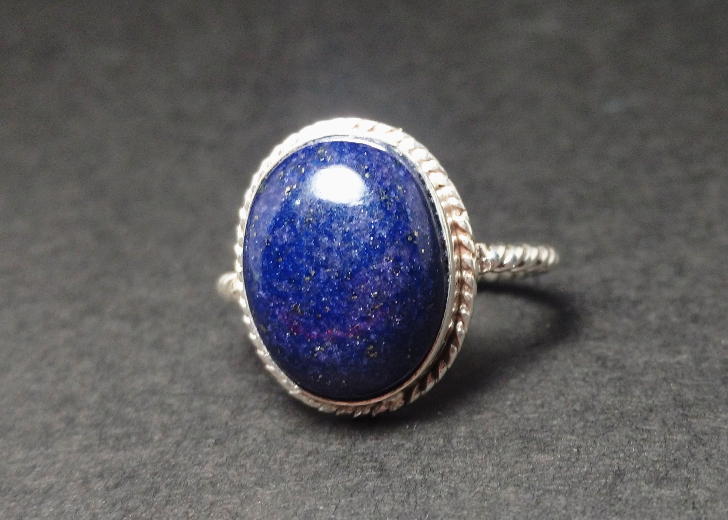 Lapislazuli-Ring 925er Sterlingsilber-Ring Blauer Stein Ring Handgefertigter Silberring Böhmischer Ring Alltagsring Geschenkring
