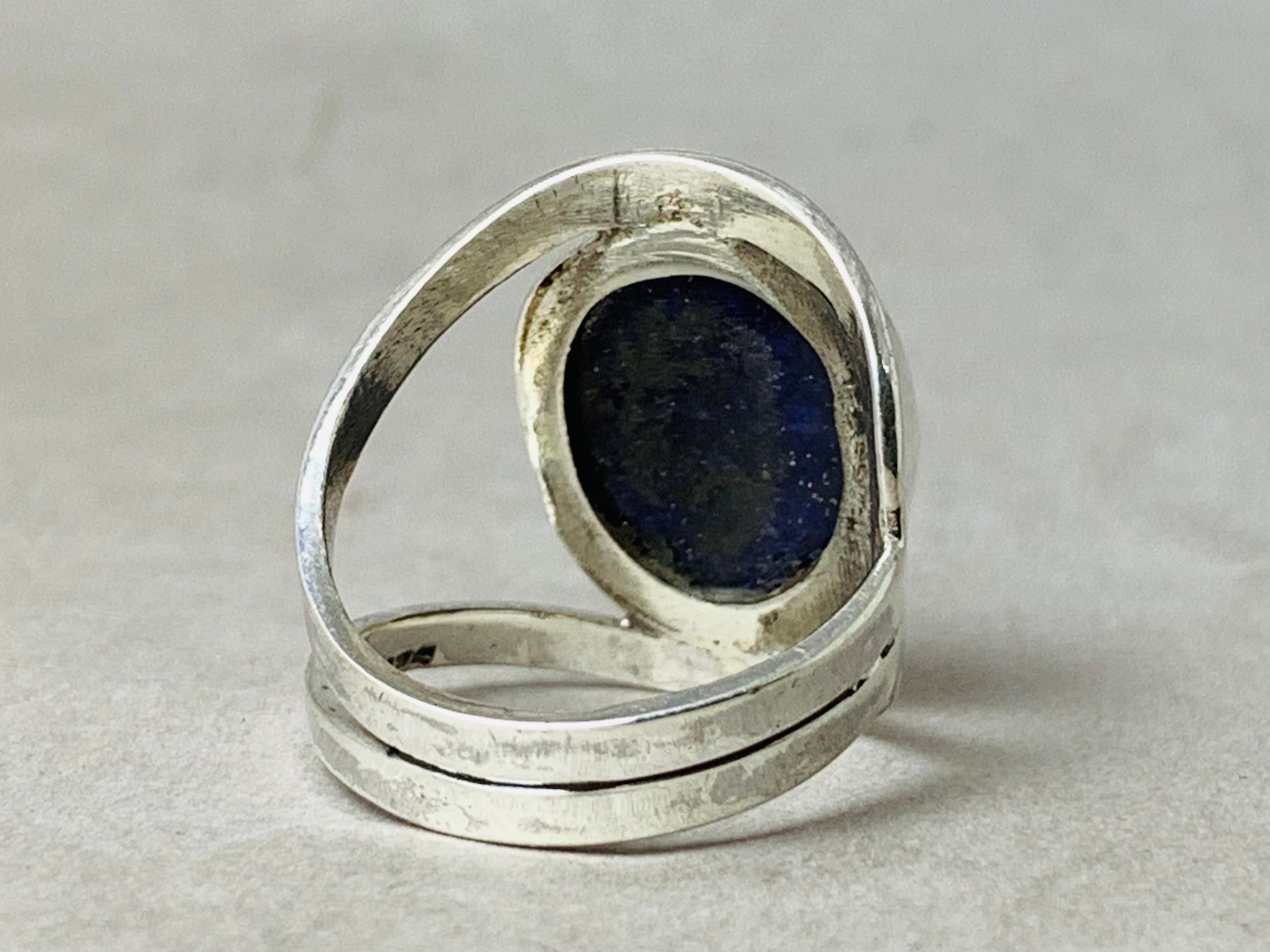 Lapislazuli Ring 925 Sterling Silber Ring für Frauen Boho Statement Ring Edelstein Ring Handgemachter Silber Lapislazuli Ring Geschenk für Sie