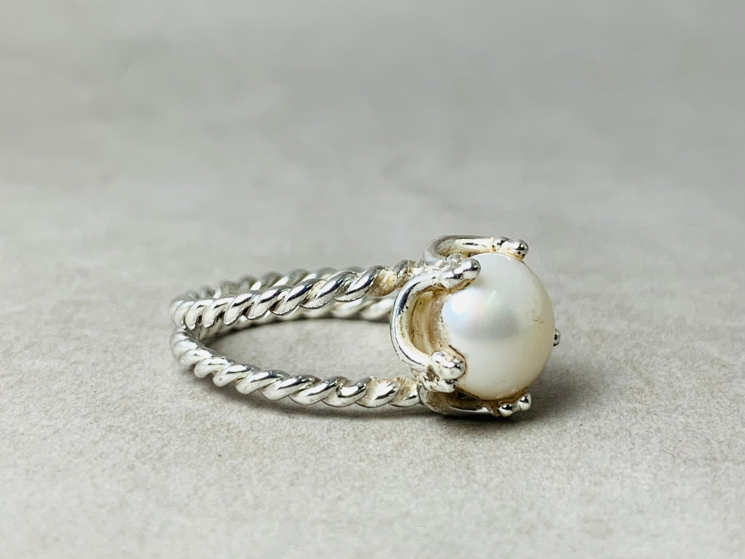 Perlenring 925er Silberring Statement Ring Süßwasserperle Handgefertigter Ring Geschenk für Sie