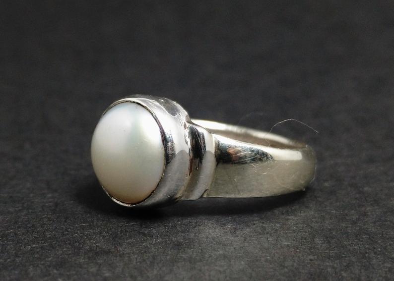 Weißer Perlenring Sterling Silber Versprechensring Für Mädchen Echte Perle Beste Freundin Ring Damenring Handgefertigter Ring