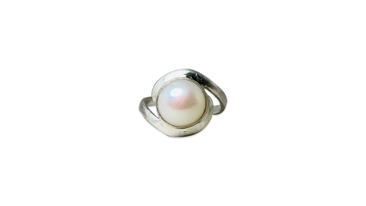 Perlenring Sterlingsilber Versprechensring für Mädchen Echte Perle Beste Freundin Ring Damen Ring Handgemachter Ring