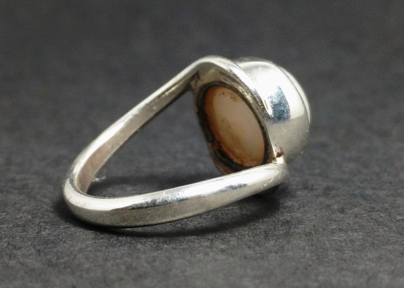 Perlenring Sterlingsilber Versprechensring für Mädchen Echte Perle Beste Freundin Ring Damen Ring Handgemachter Ring