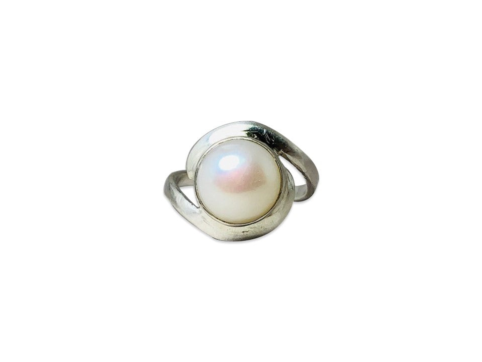 Perlenring Sterlingsilber Versprechensring für Mädchen Echte Perle Beste Freundin Ring Damen Ring Handgemachter Ring