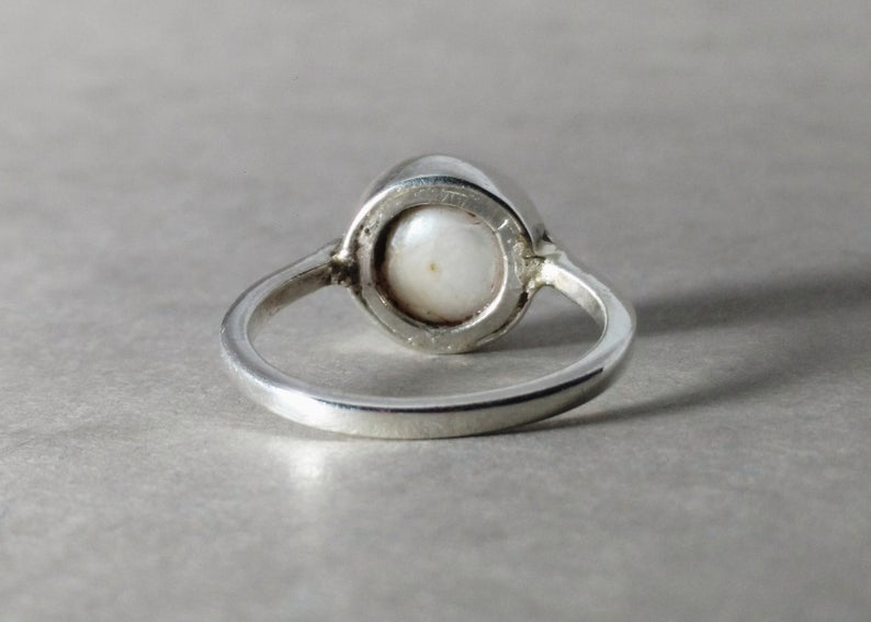 Süßwasserperlenring Handgemachter Ring 925 Sterling Silber Edelsteinring Silberring Massiver Silberring Alltagsring