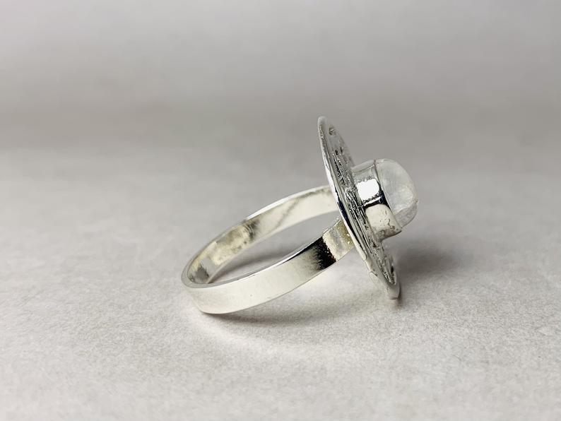 Regenbogen Mondstein Ring 925 Sterling Silber Mondstein Silberring Juni Geburtsstein Handgemachter Designer Ring Edelsteinring