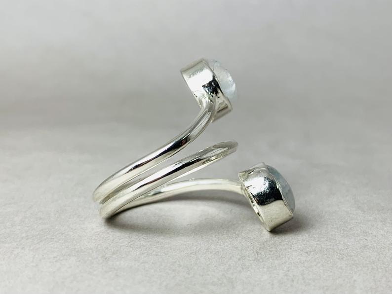 Mondsteinring 925 Sterling Silber Geburtsstein Juni Handgemachter Böhmischer Ring Freundin Geschenk
