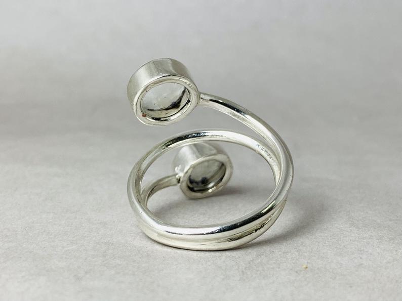 Mondsteinring 925 Sterling Silber Geburtsstein Juni Handgemachter Böhmischer Ring Freundin Geschenk