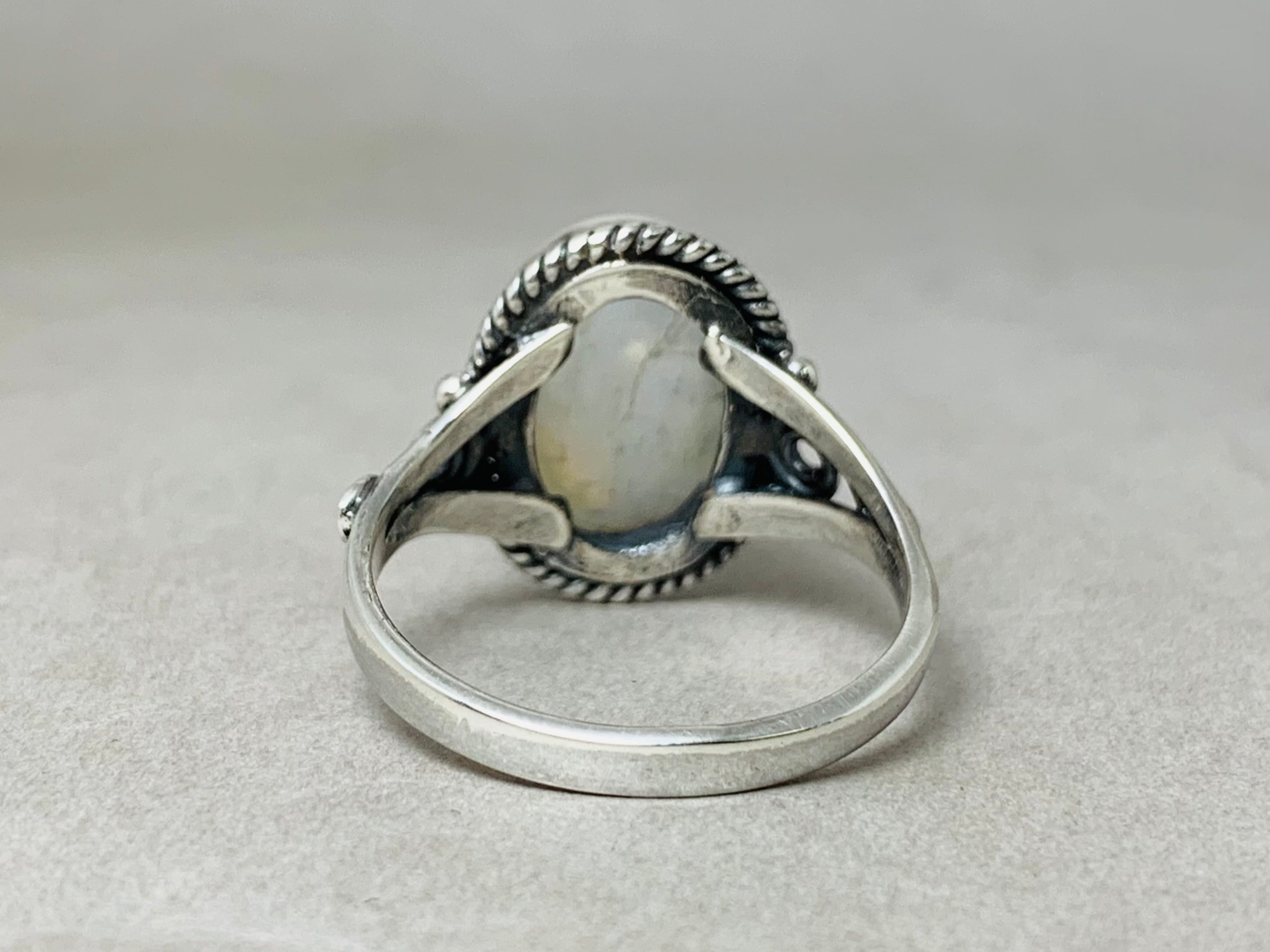 925 Sterling Silver Ring Rainbow Moonstone Ring June Birthstone Woman Ring Oval Shape Ring Moonstone Jewelry Gift For Her