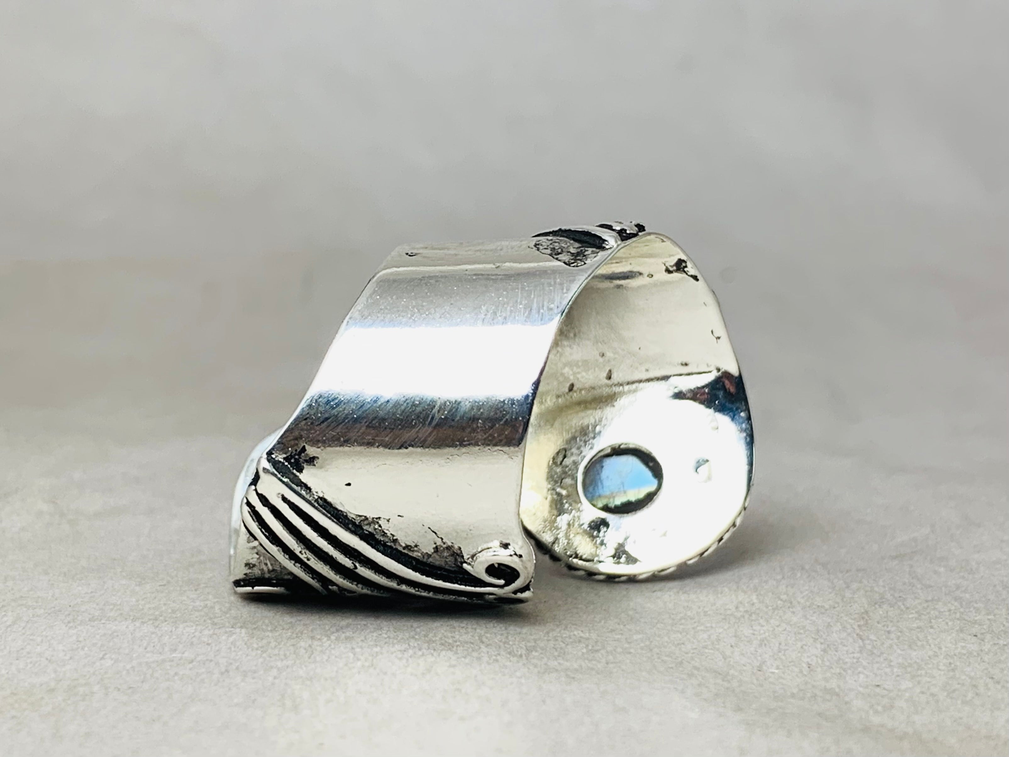 Doppelter Mondstein Ring 925 Sterling Silber Ring Handgemachter Ring Blauer Blitz Ring Statement Boho Ring Damenring Alltagsring