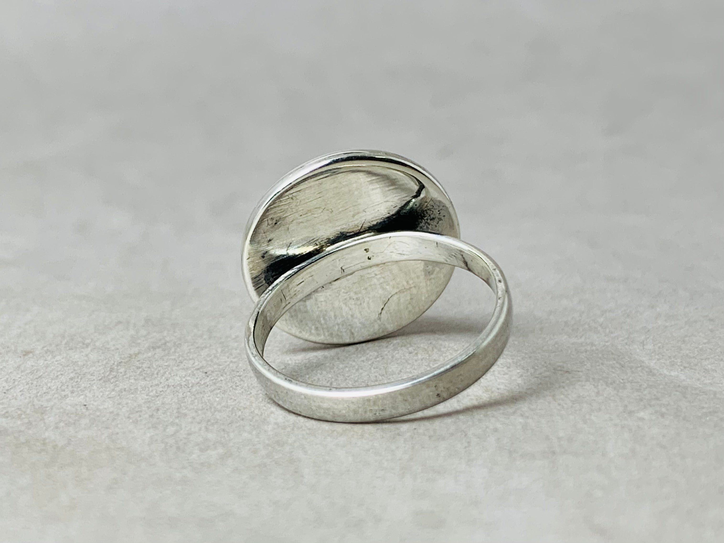 Natur runder Mondsteinring 925 Silberring Edelsteinring Damenring Handgefertigter Ring Sterling Silberring Geschenk für Sie