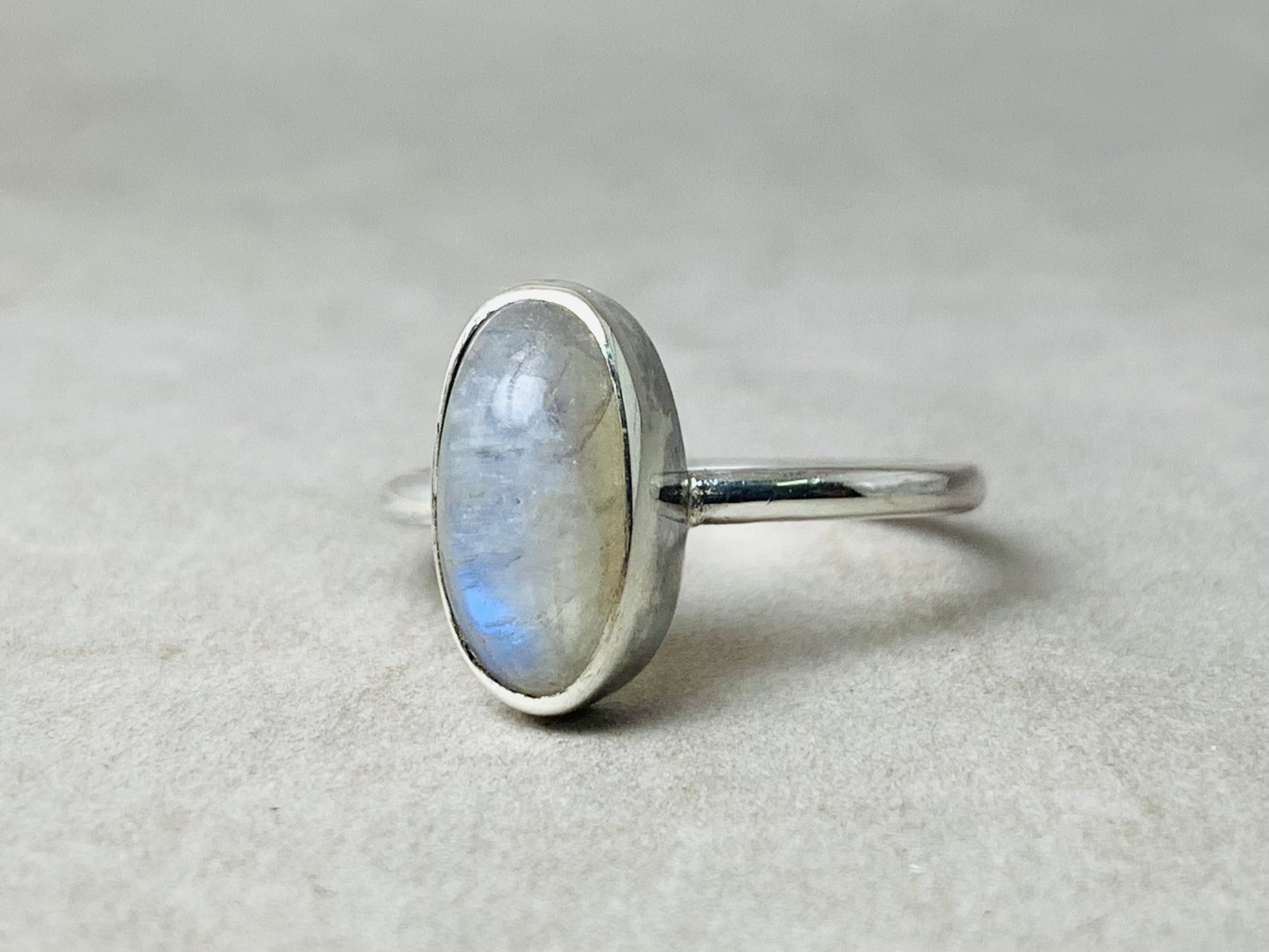 Opal Mondstein Ring 925er Silber Ring Damen Handgemachter Versprechensring Stapelring Boho Ring