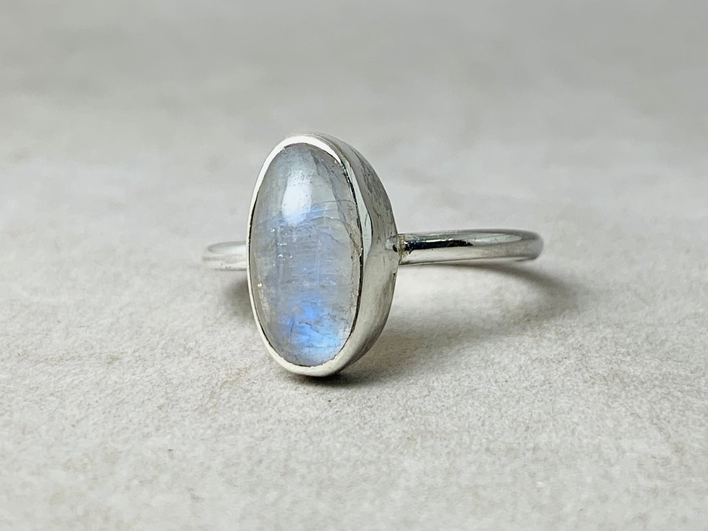 Opal Mondstein Ring 925er Silber Ring Damen Handgemachter Versprechensring Stapelring Boho Ring