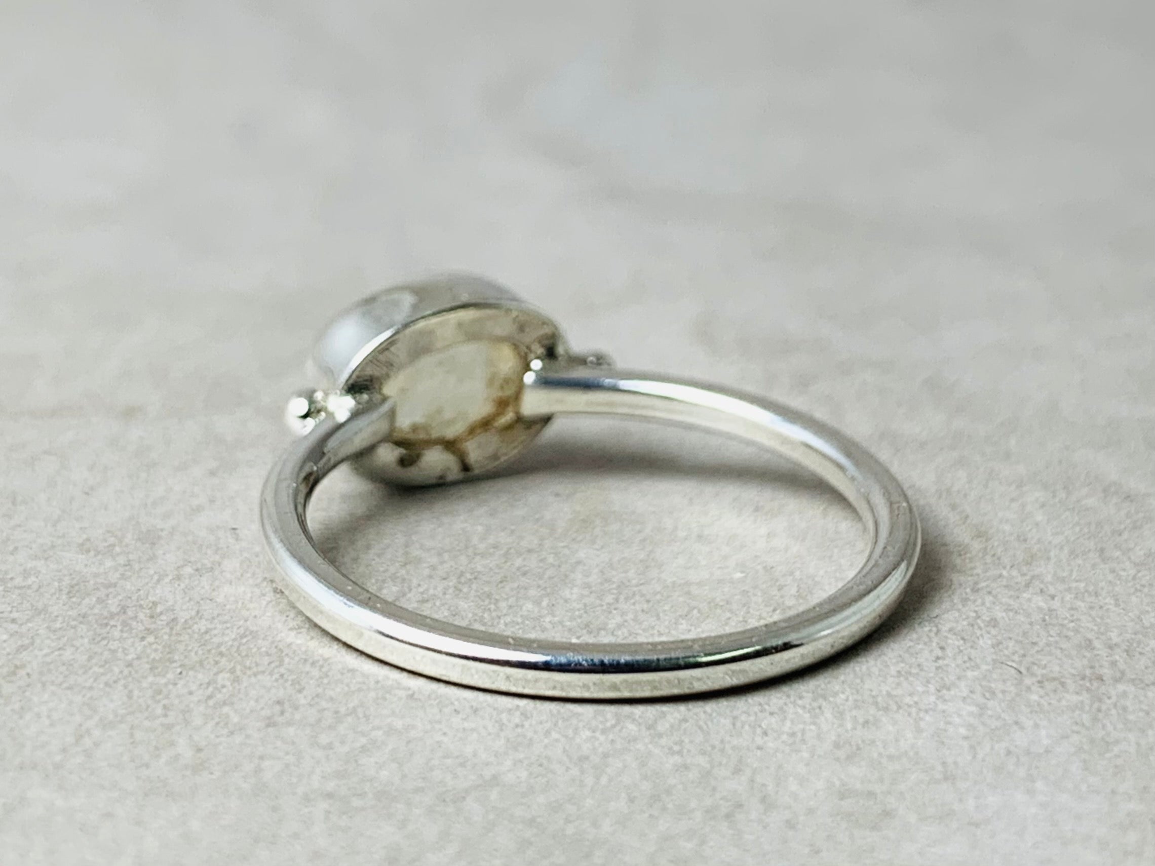 Minimalistischer Mondsteinring 925 Sterling Silber Ring Kleiner Mondstein Geburtsstein Juni Stapelbarer Ring Boho Damenring