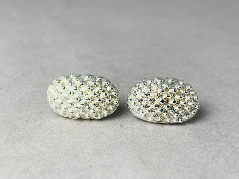 Dotted Studs Earrings 925 Silver Earrings Handmade Earrings Silver Woman Earrings Statement Earrings Jewelry for Her Everyday Earrings