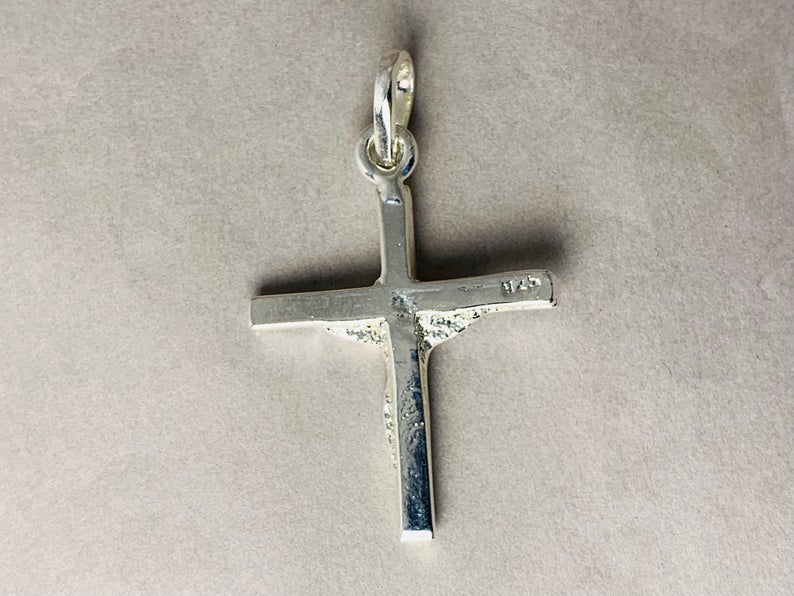 Kreuz-Anhänger 925 Silber Anhänger Statement-Anhänger Silberschmuck Boho-Anhänger Sterlingsilber Schmuck Damen Anhänger Feinsilber