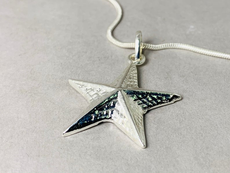 Seestern-Anhänger 925 Sterling Silber Anhänger Statement-Anhänger Stern-Anhänger Boho-Anhänger Fisch-Anhänger Strand-Schmuck
