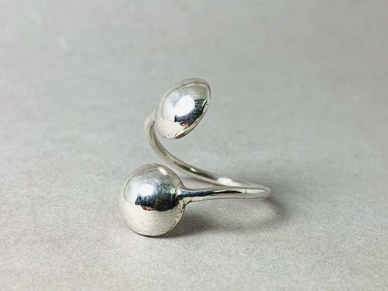 Kugelring Handarbeit 925 Sterling Silber 