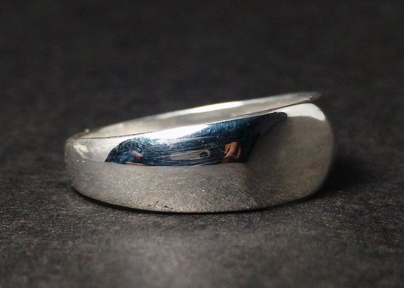 Siegelring 925 Sterling Silber Statement Ring Silber Siegelring Alltagsring Unisex Ring Handgefertigter Ring Schmaler Ring