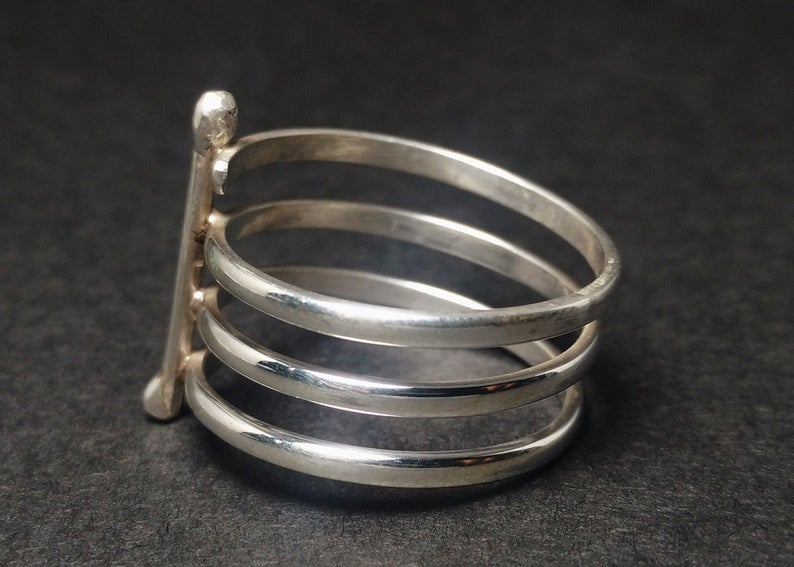 Silberner Wickelring Spiralring 925 Sterling Silber Ring Wickelring Statement Ring Silberner Fingerring Damenring
