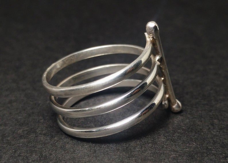 Silberner Wickelring Spiralring 925 Sterling Silber Ring Wickelring Statement Ring Silberner Fingerring Damenring