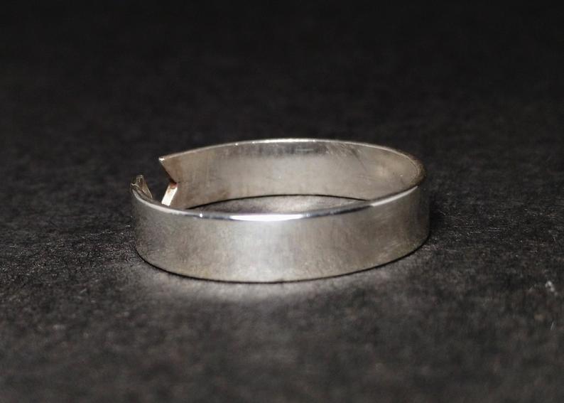 Pfeilring 925 Sterling Silber Verstellbarer Statement-Bandring Handgemachter Ring Geschenk für Sie