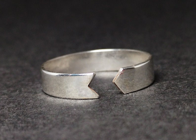 Arrow Ring 925 Sterling Silver Adjustable Statement Band Ring Handmade Ring Gift For Her
