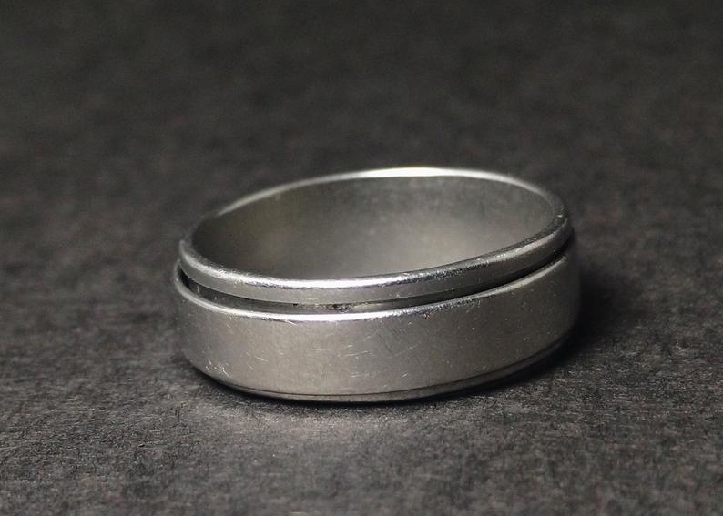 Spinner-Bandring 925 Silber Ring Silberner Bandring Handgemachter Silber-Spinnerring für Frauen Yoga-Ring
